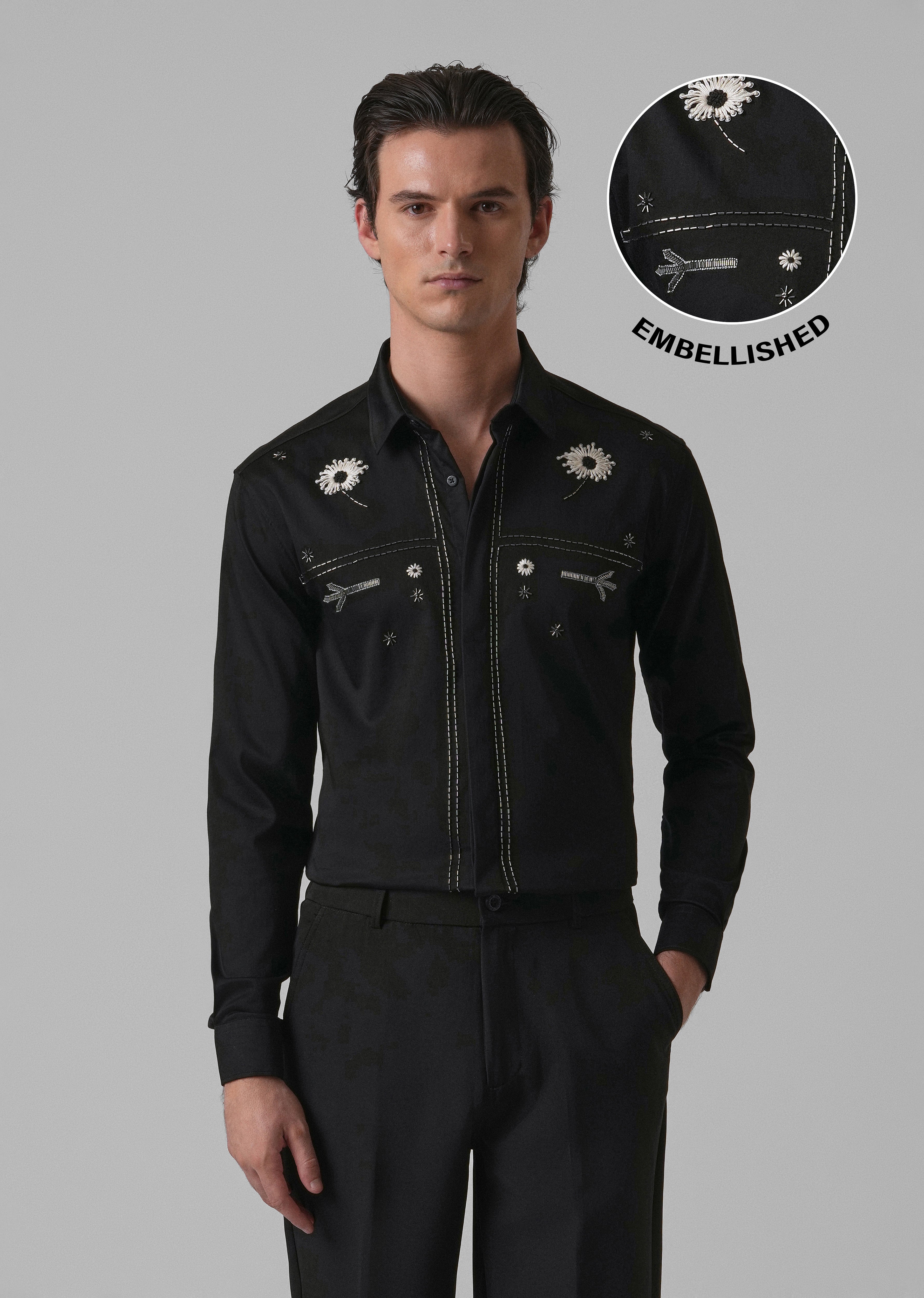 Black Handcrafted Designer Shirt