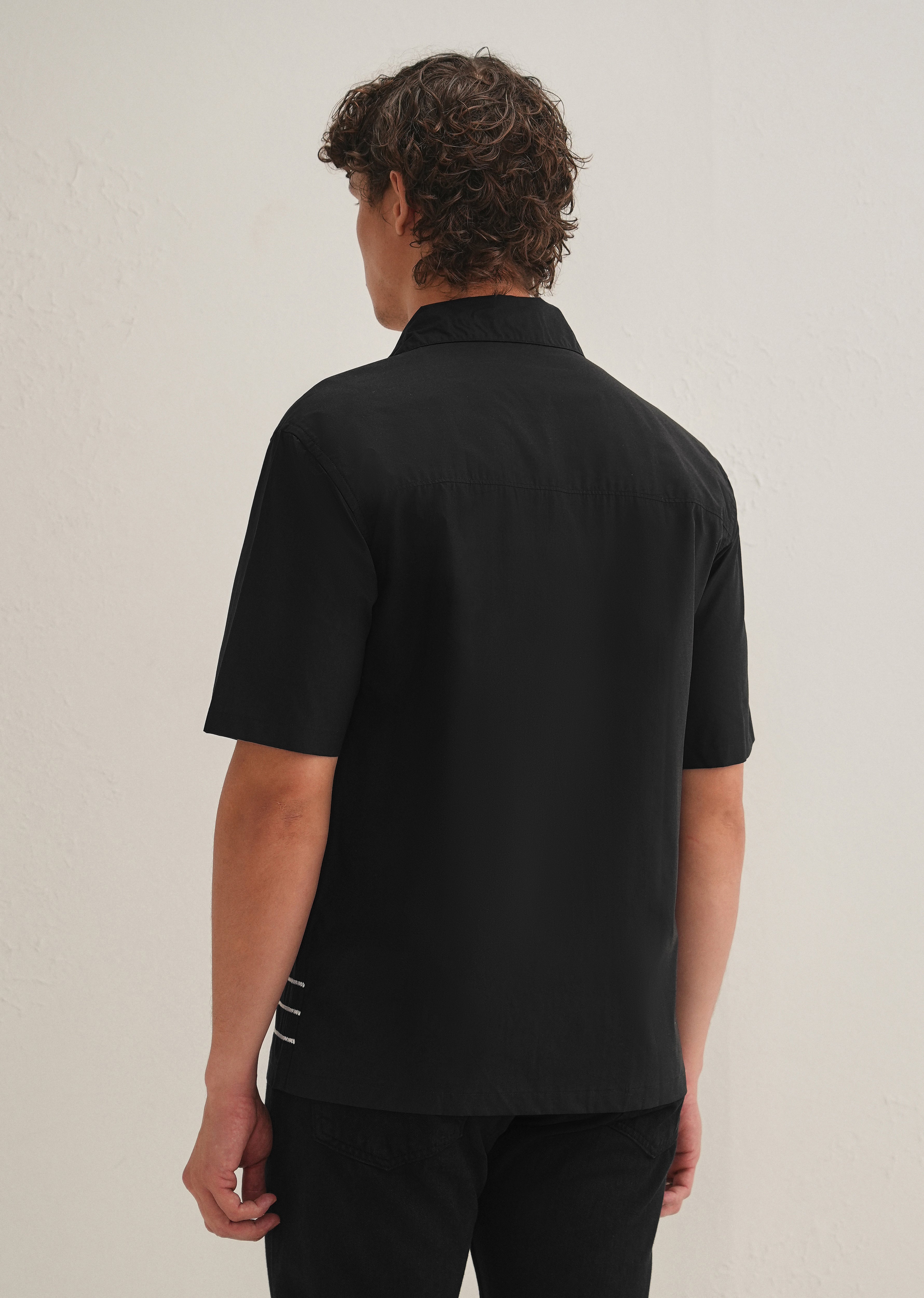 Black Line Embroidery Shirt