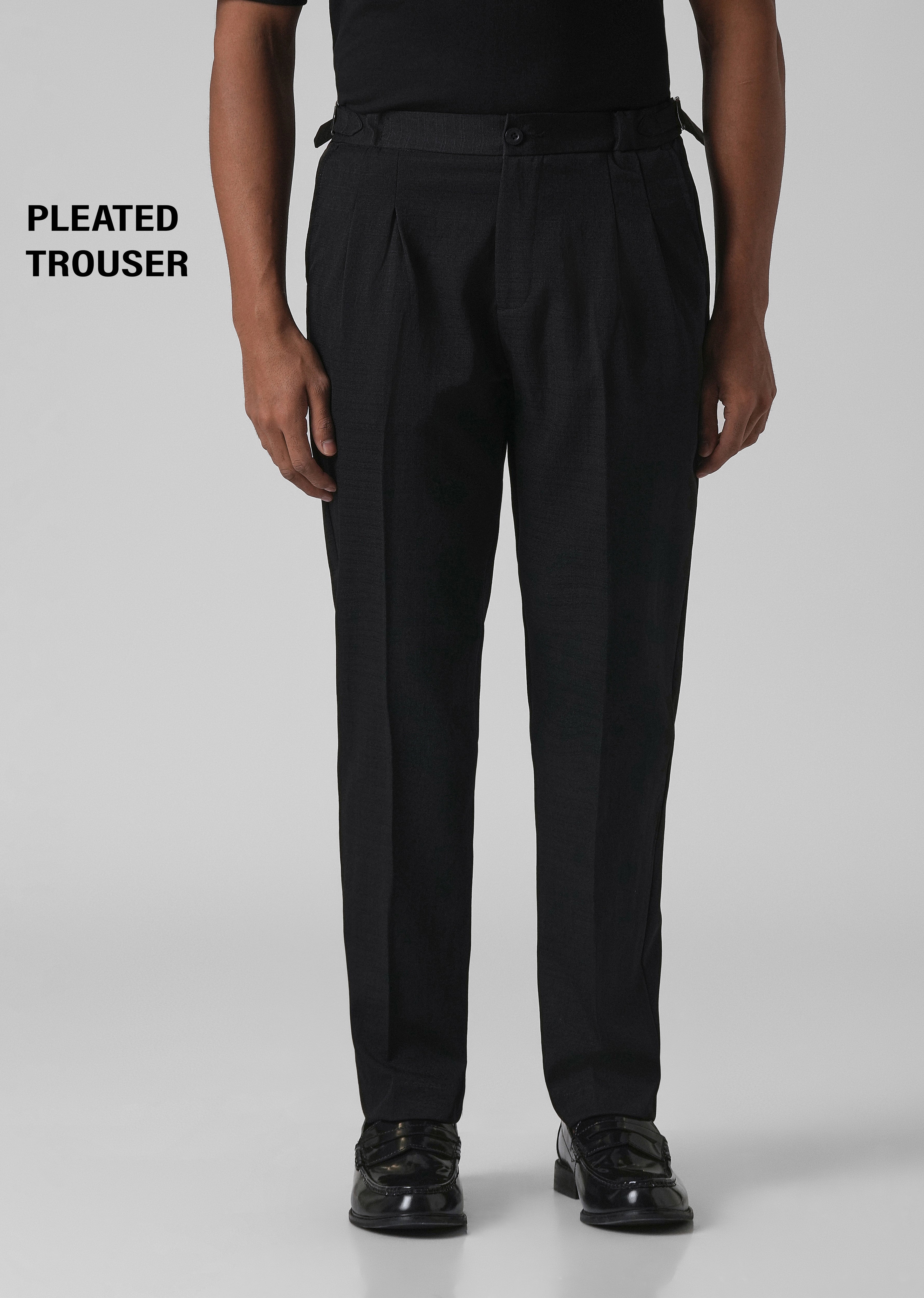 Black Pleated Gurkha Pant