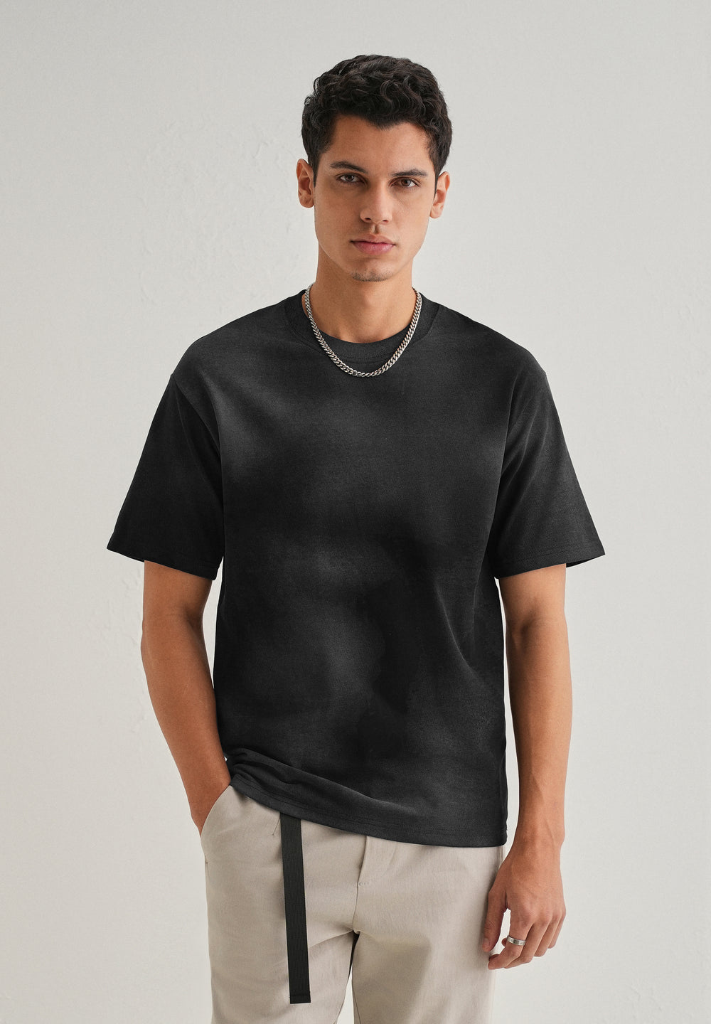 Black Smudge Wash Oversized T-shirt