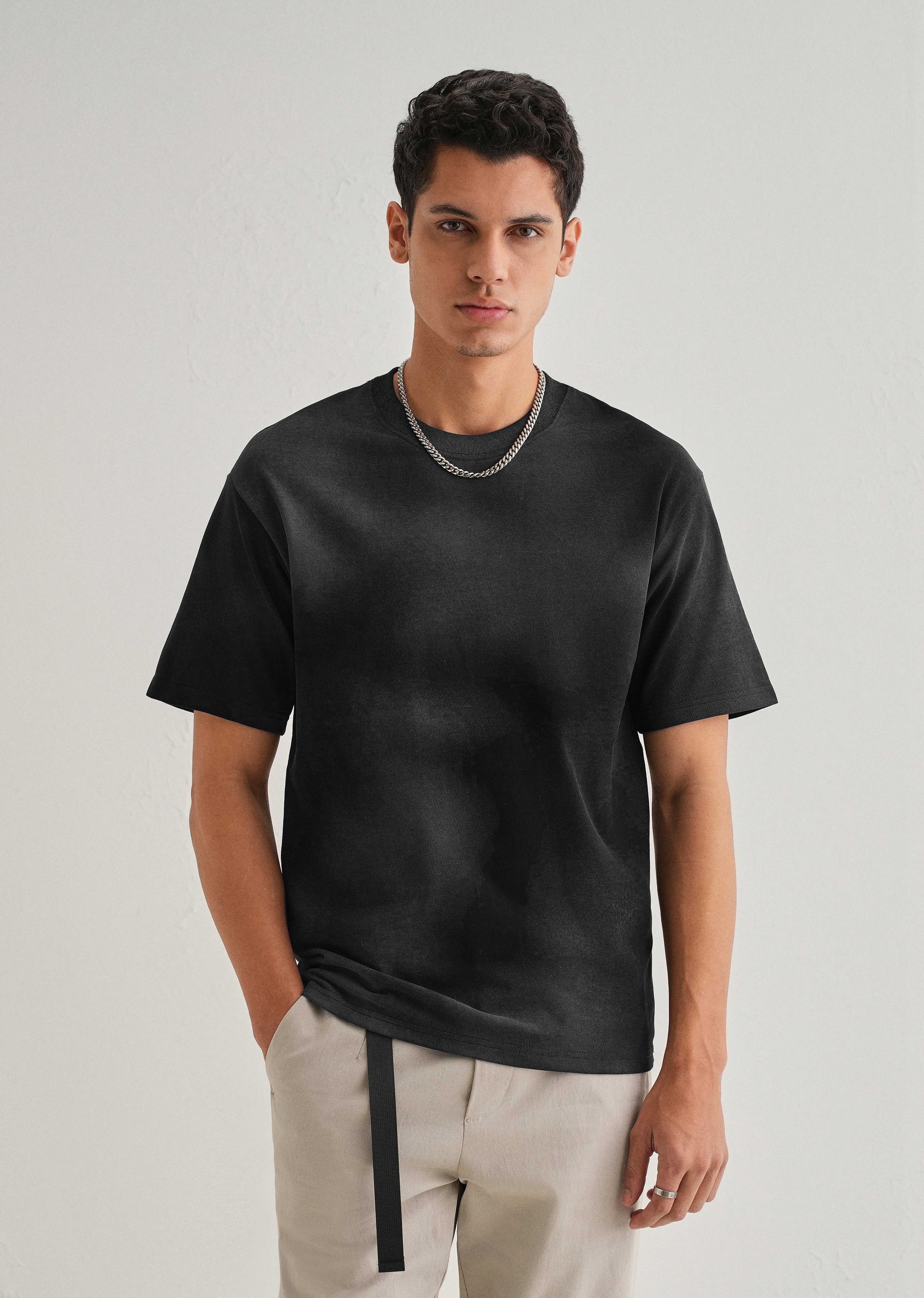 Black Smudge Wash Oversized T-shirt