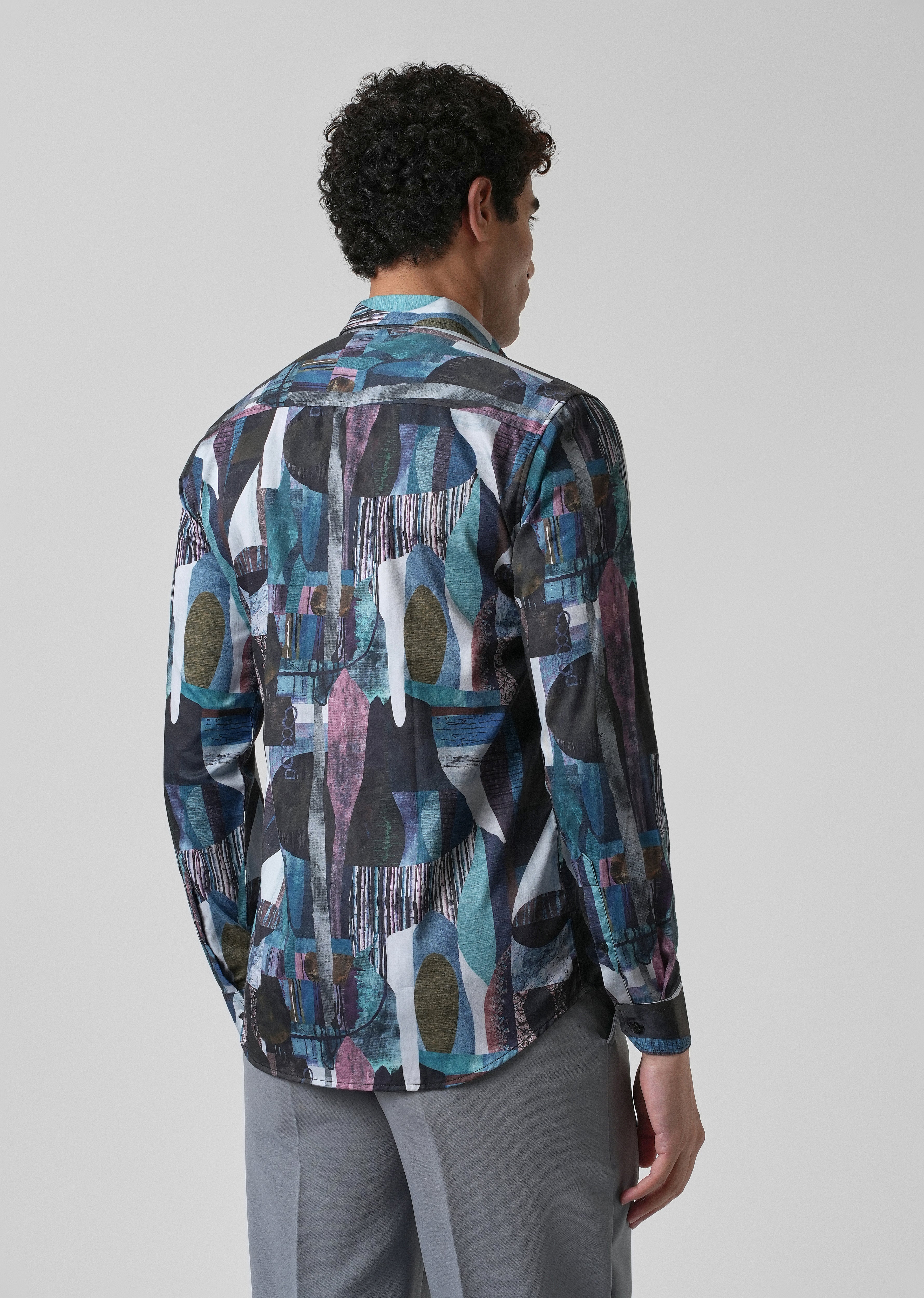 Blue Abstract Print Shirt