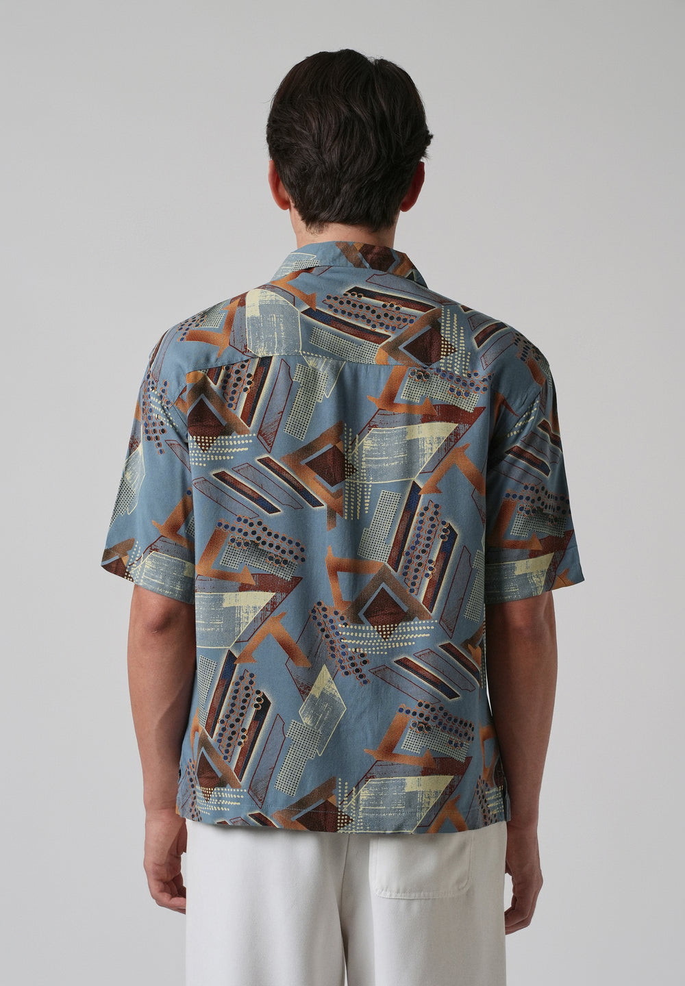 Blue Artistic Abstract Oversized Feather Shirt