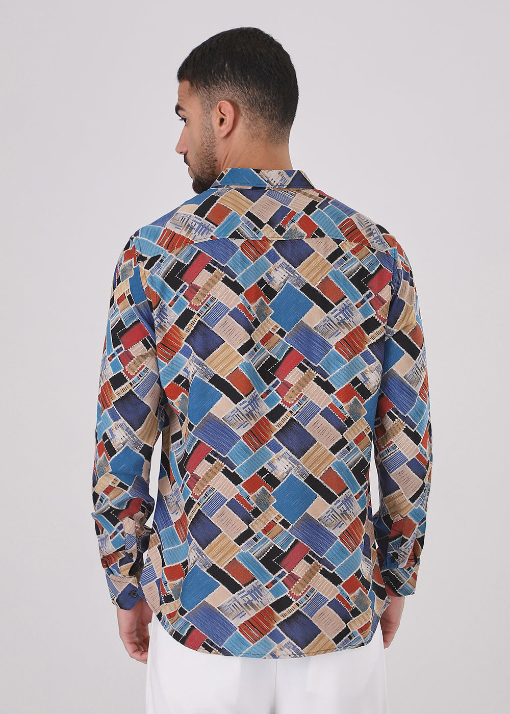 Blue Block Feather Shirt