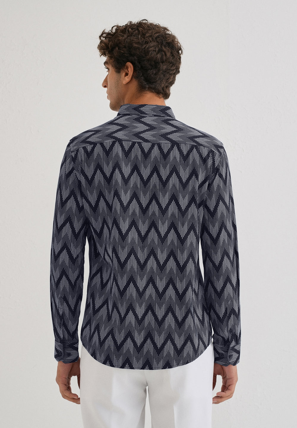 Blue Chevron Printed Shirt