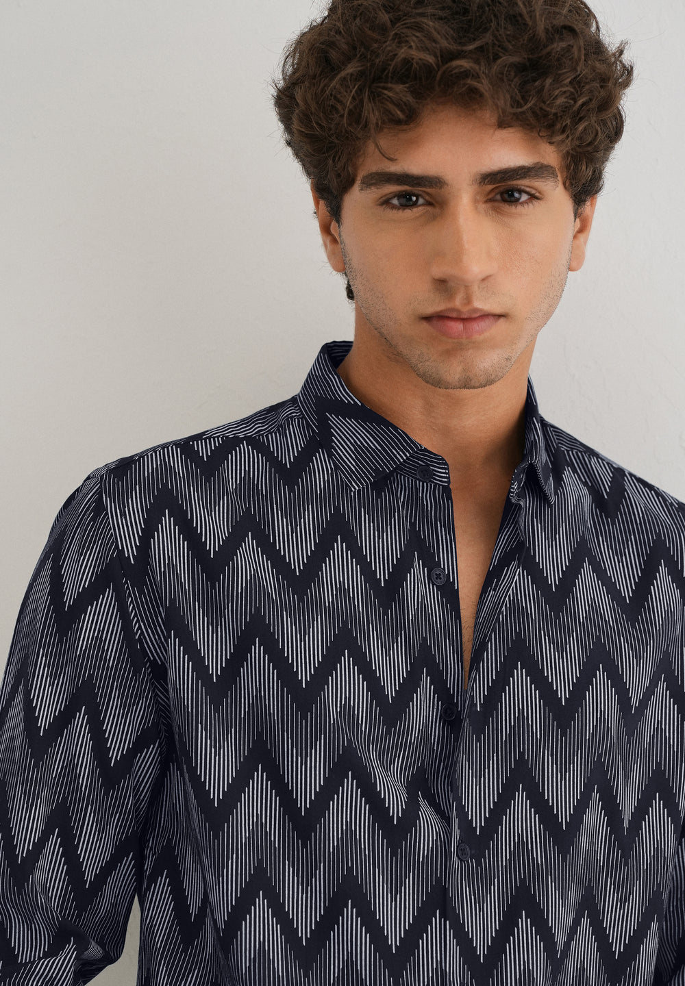 Blue Chevron Printed Shirt