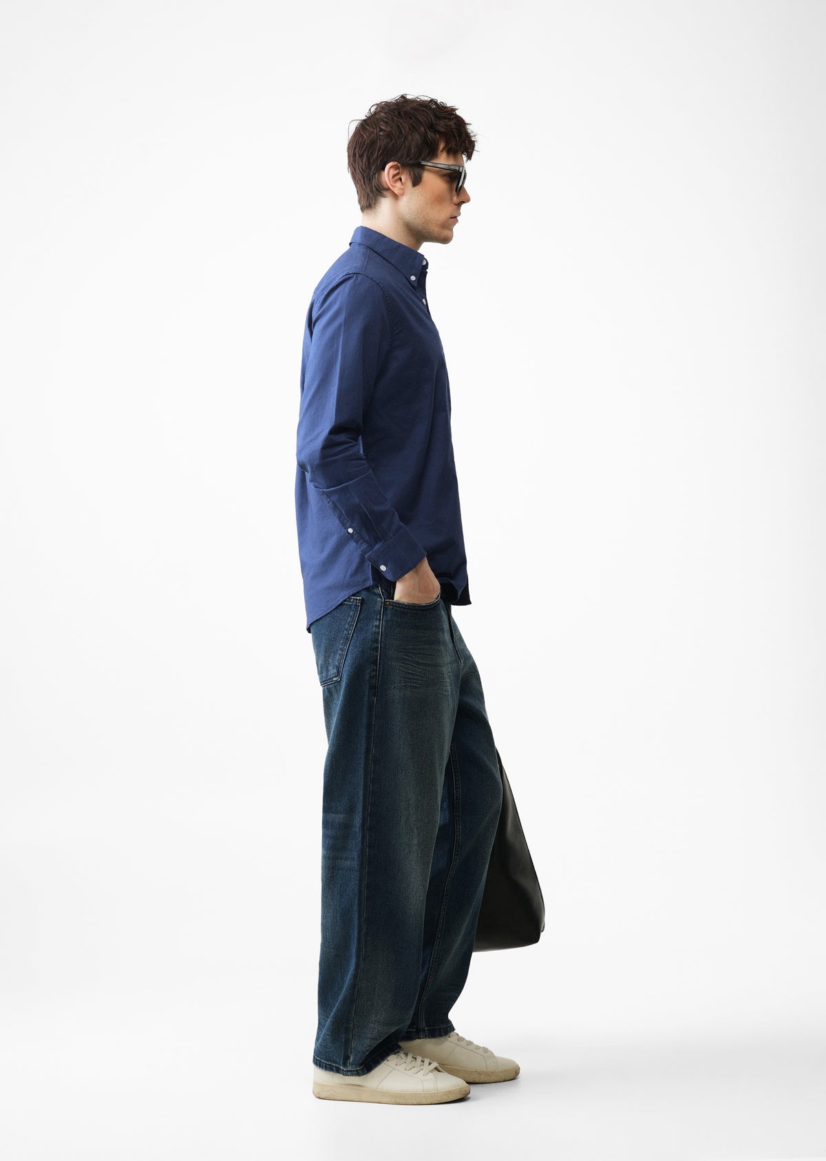 Blue Plain Oxford Cotton Shirt