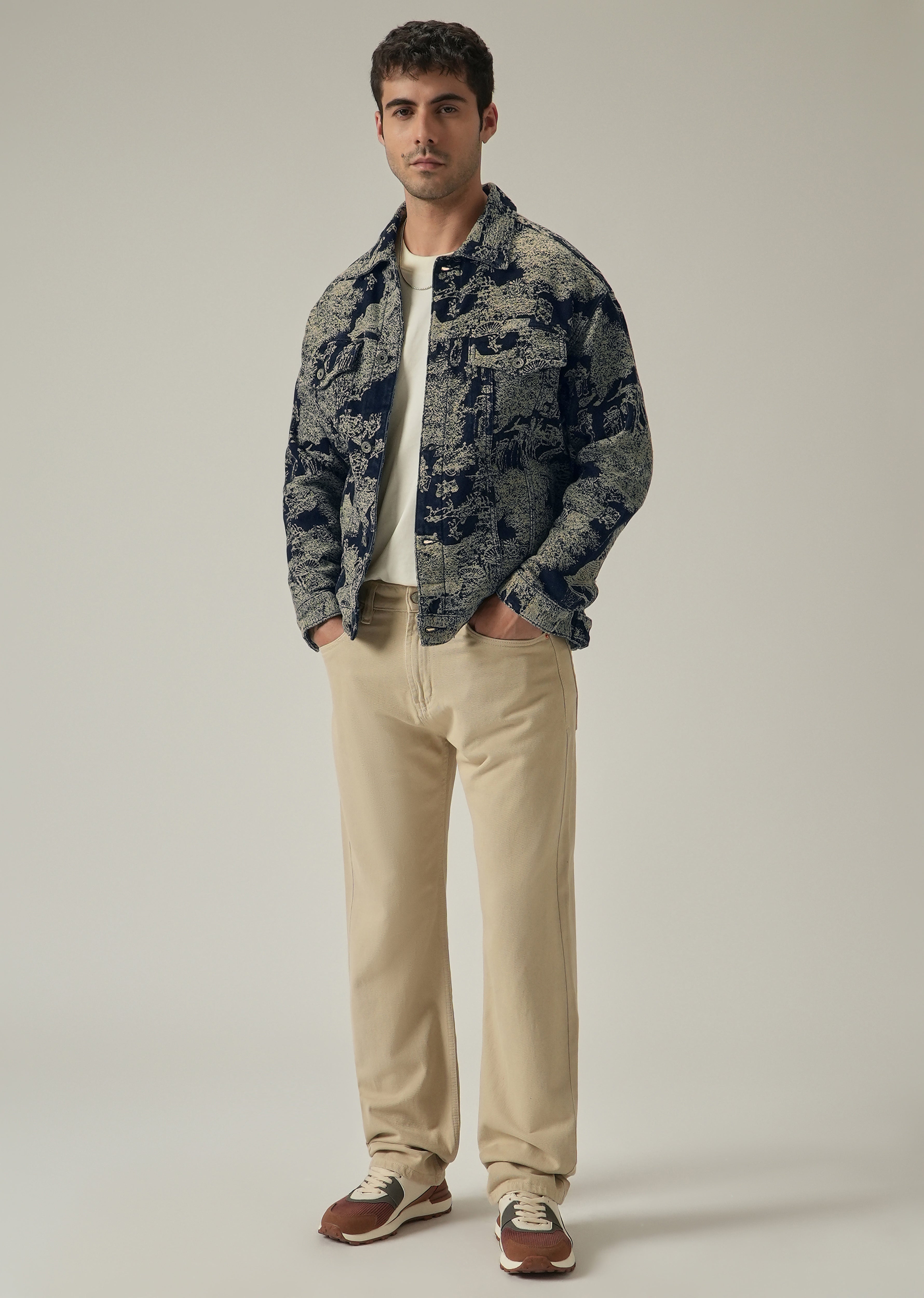 Blue Denim Jacquard Jacket