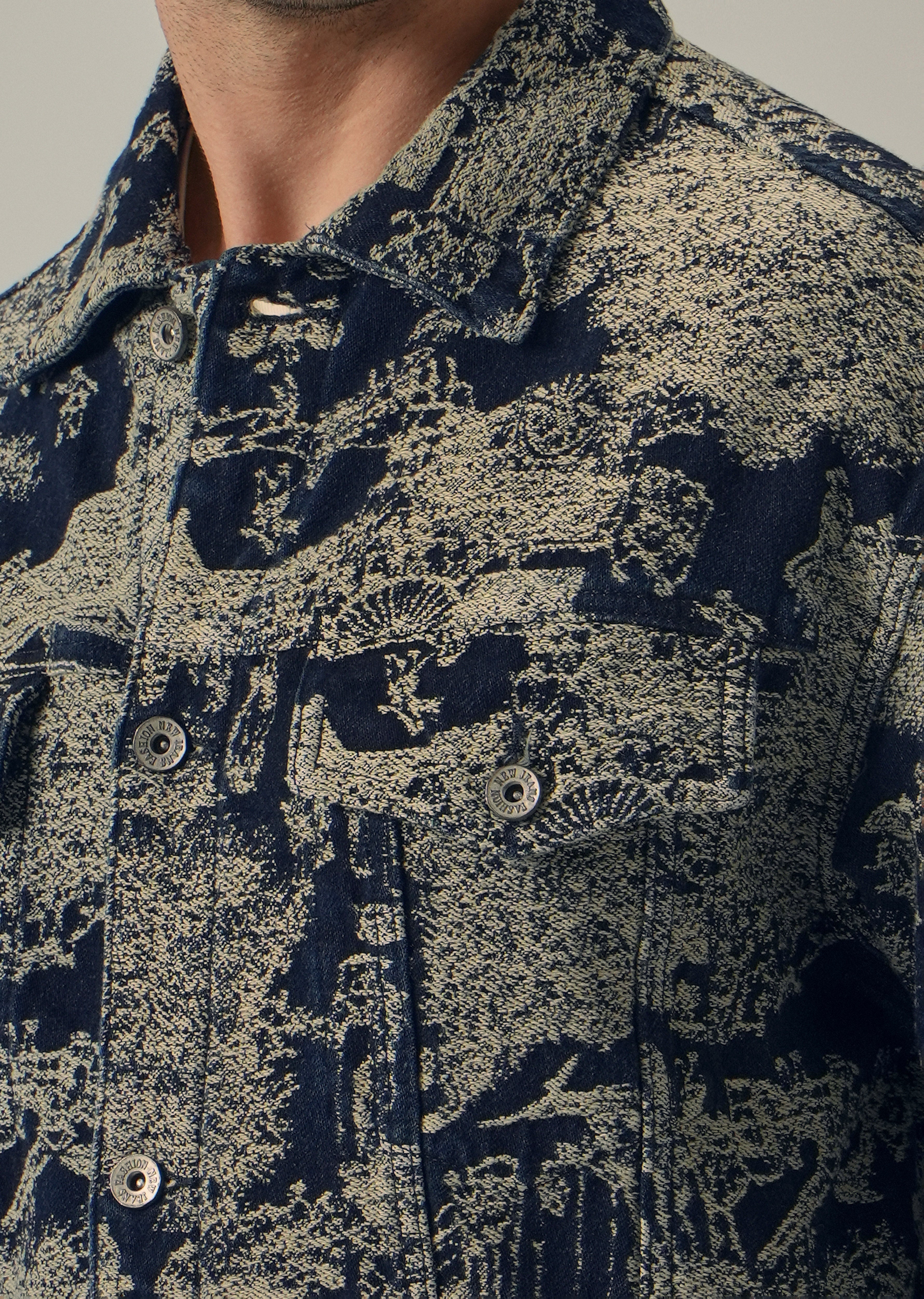 Blue Denim Jacquard Jacket
