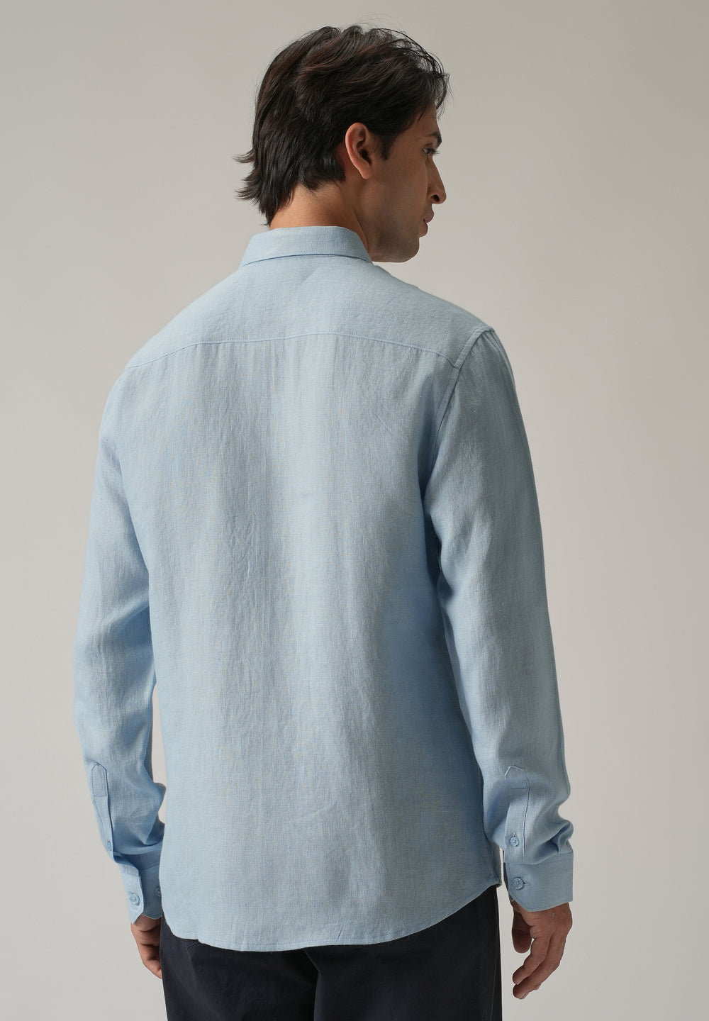 Blue Double Pocket 100% Pure Irish Linen Shirt