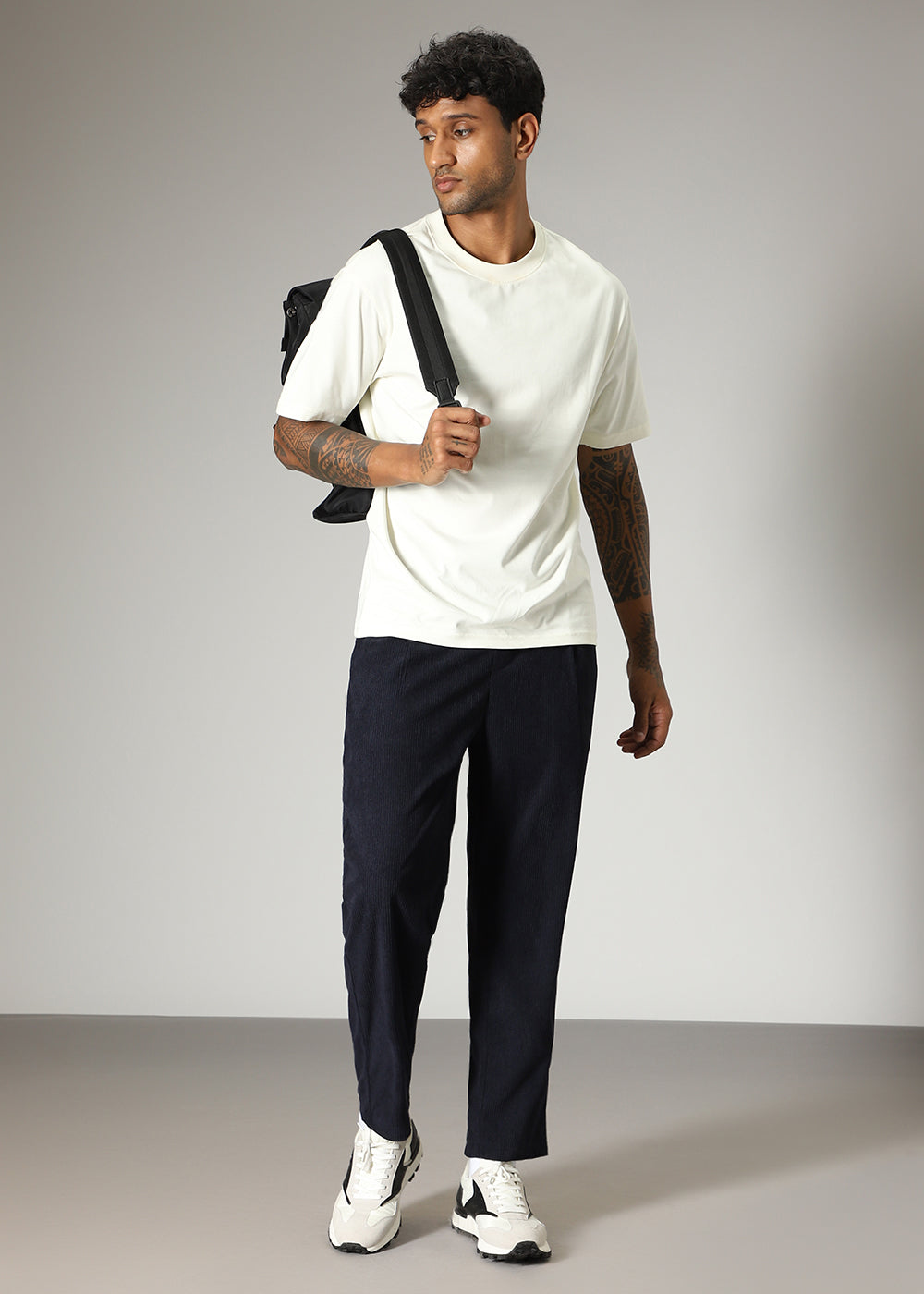Blue Drawstring Corduroy Pant