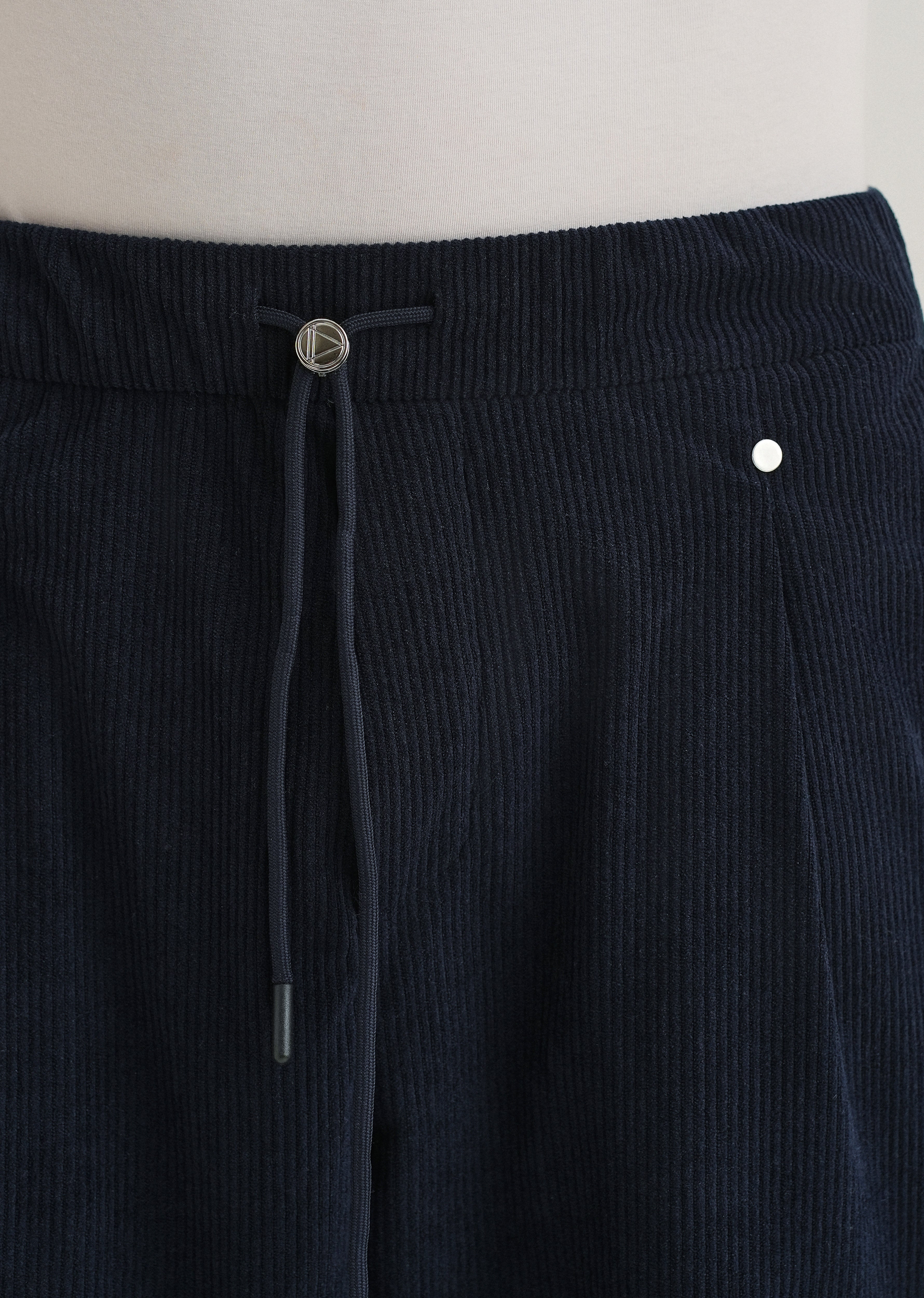 Blue Drawstring Corduroy Pant
