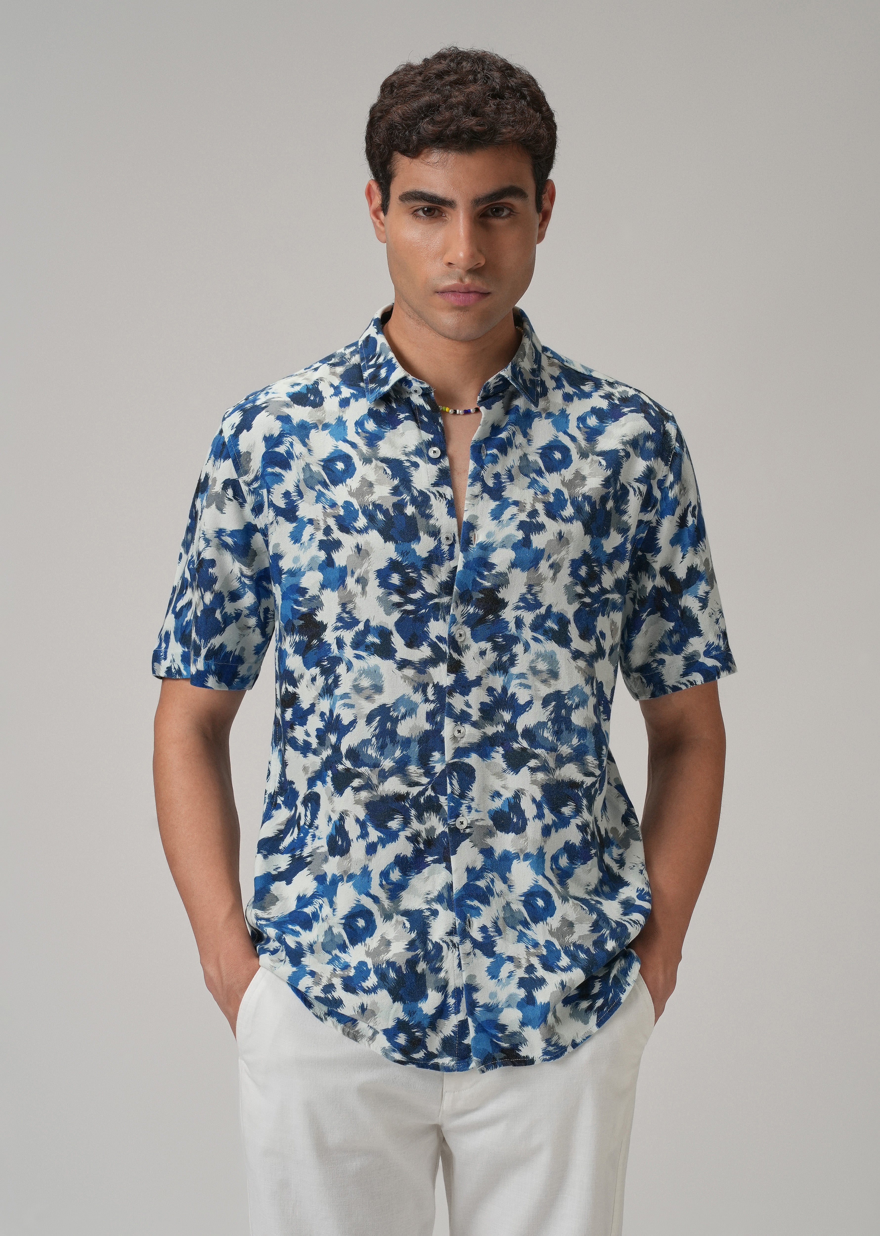 Blue Ethereal Half Sleeve shirt