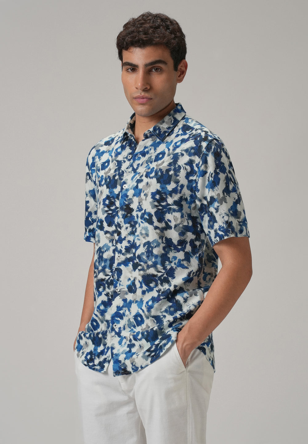 Blue Ethereal Half Sleeve shirt