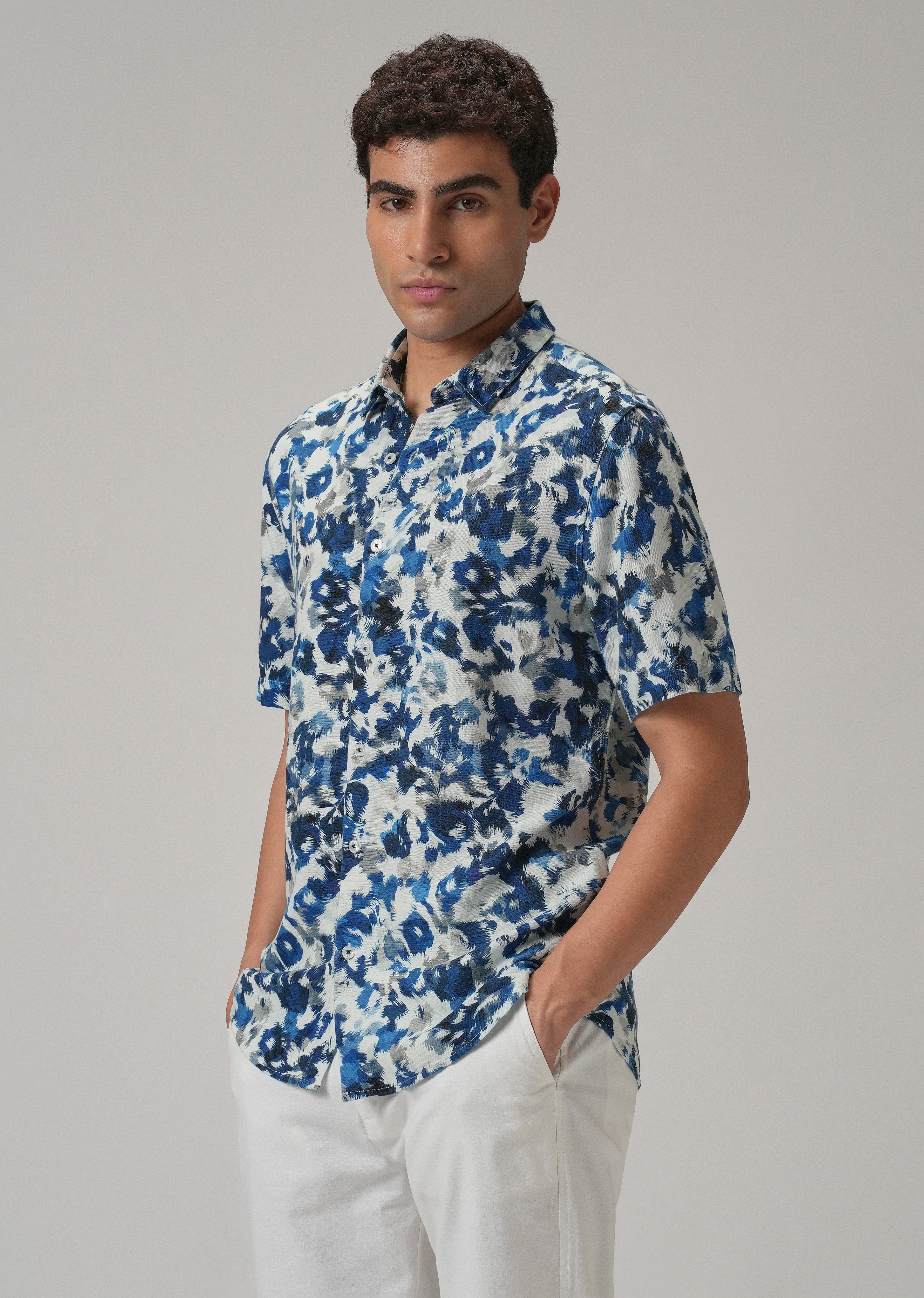 Blue Ethereal Half Sleeve shirt