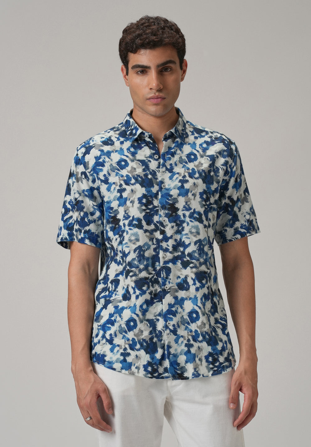 Blue Ethereal Half Sleeve shirt