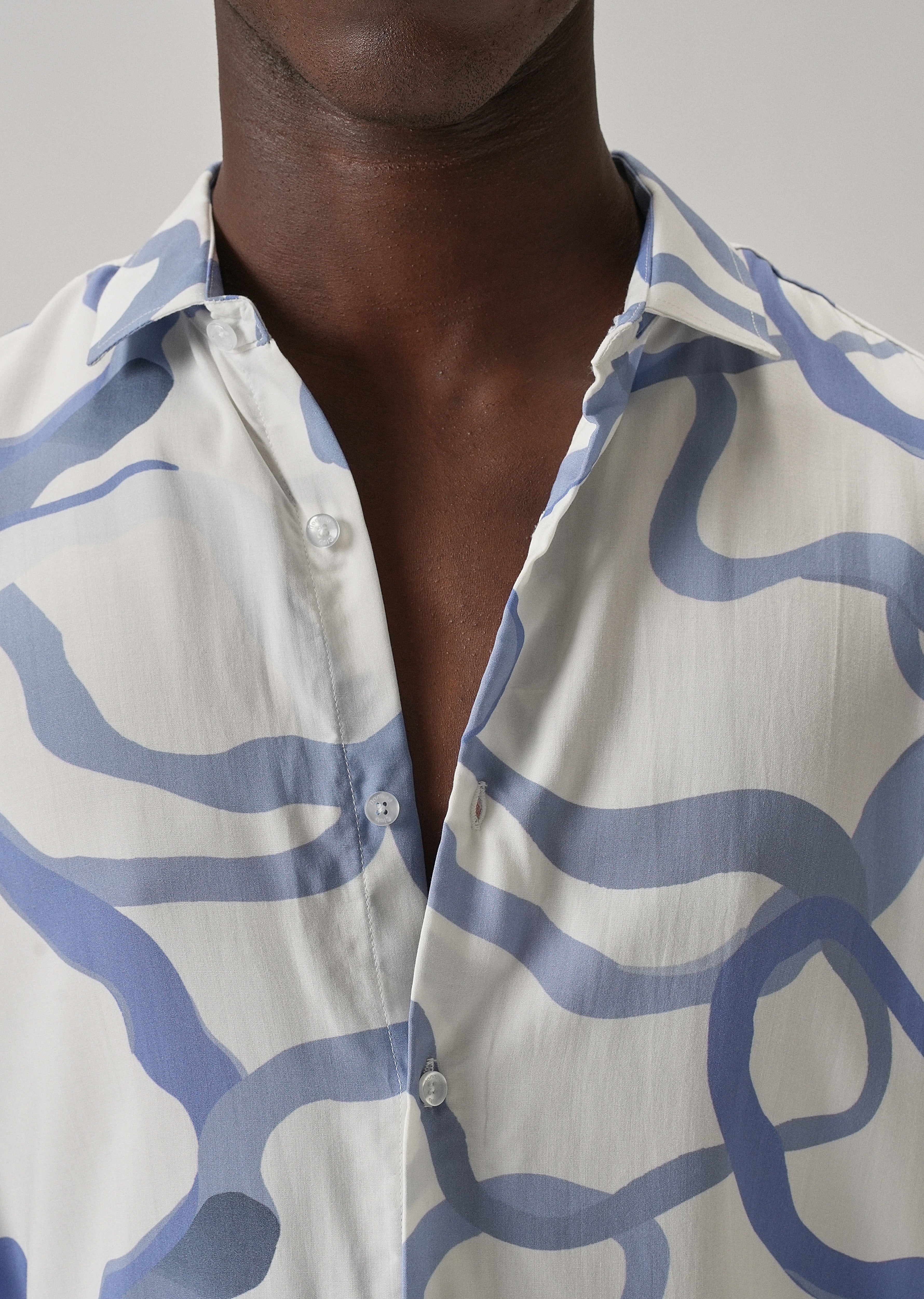 Blue Graffiti Printed Shirt