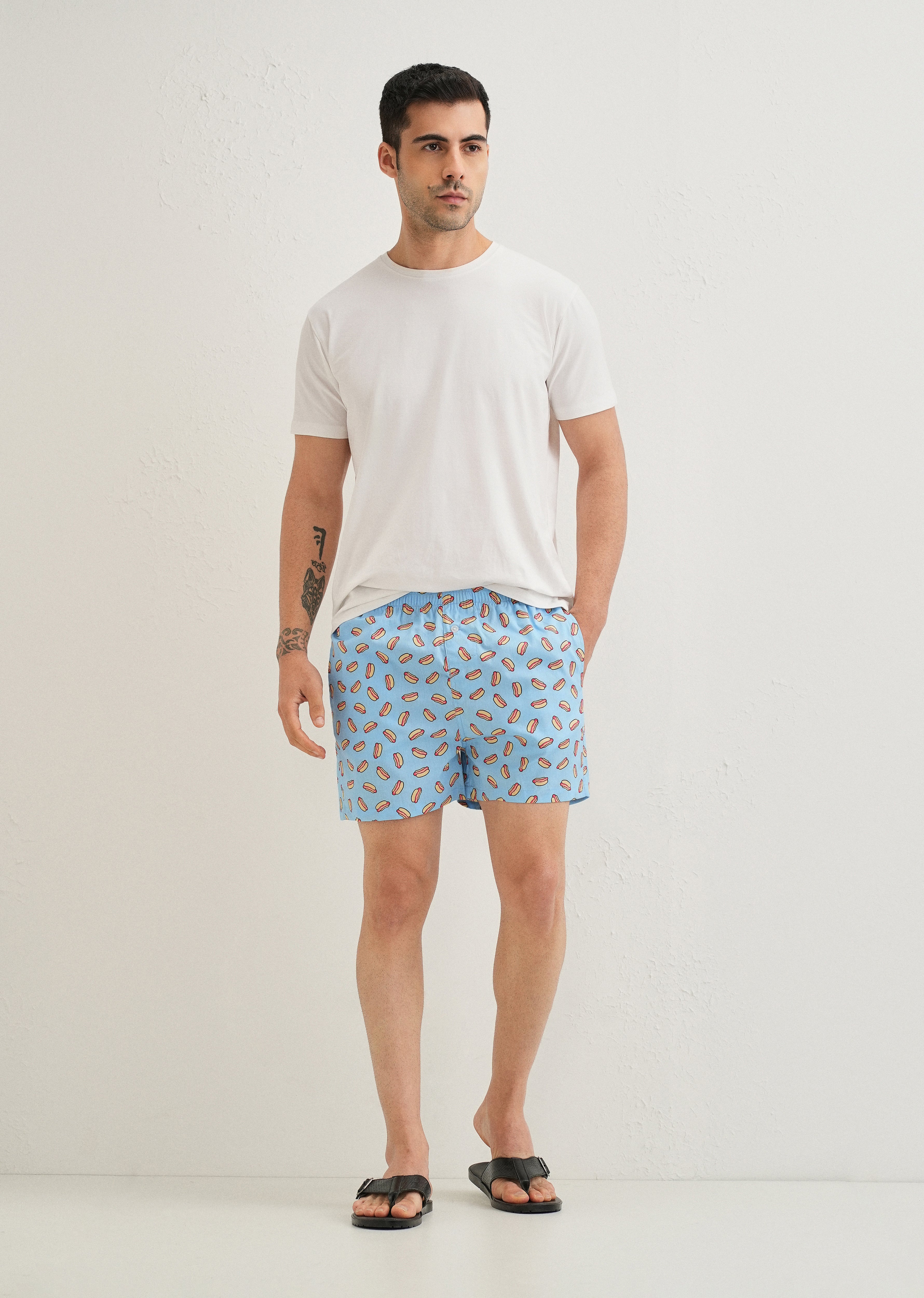 Blue Hotdog Printed Boxer