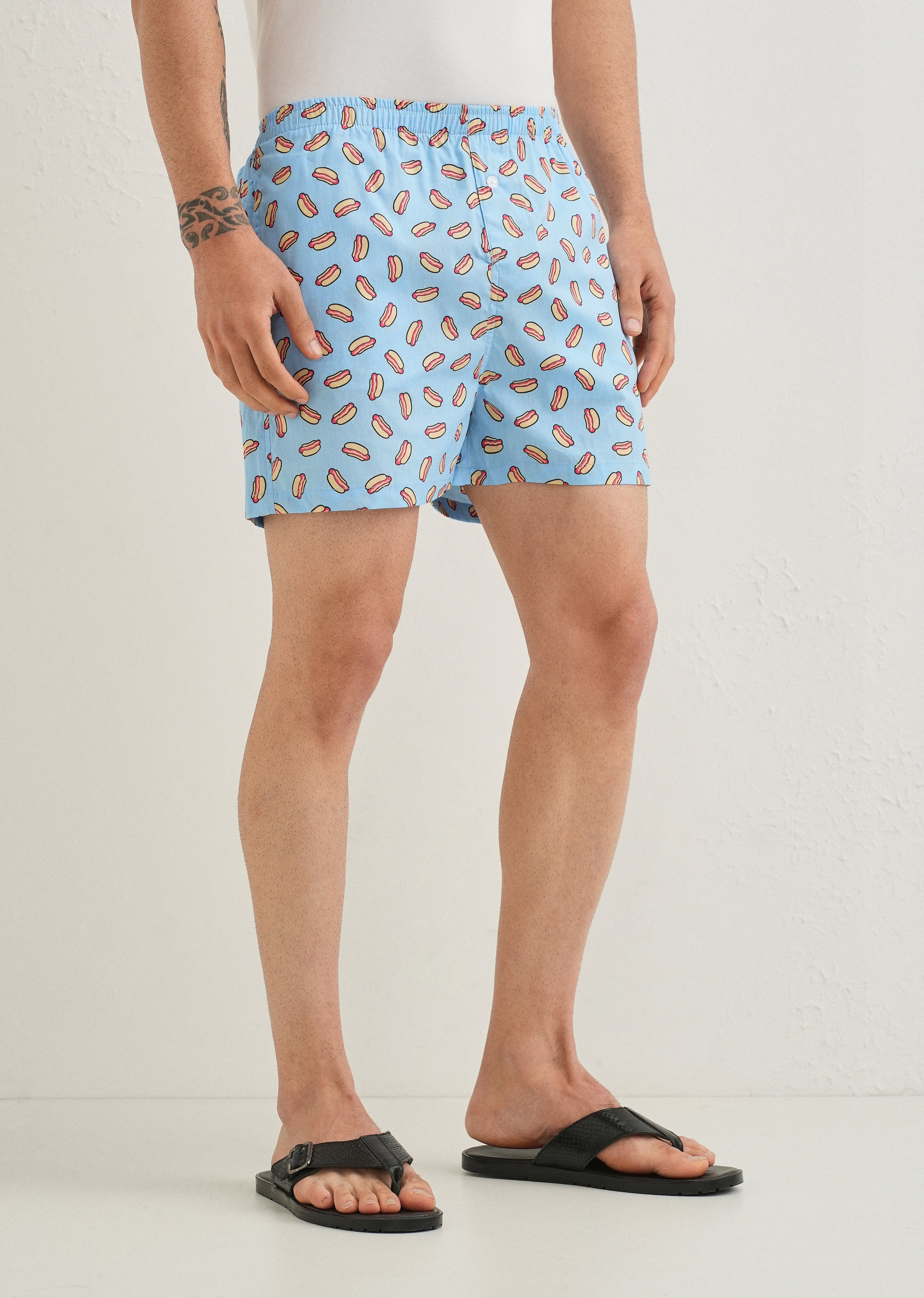 Blue Hotdog Printed Boxer