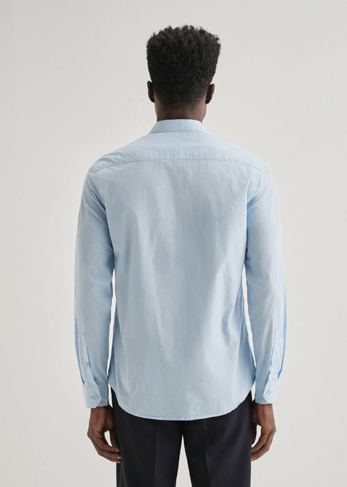 Blue Plain Cotton Shirt