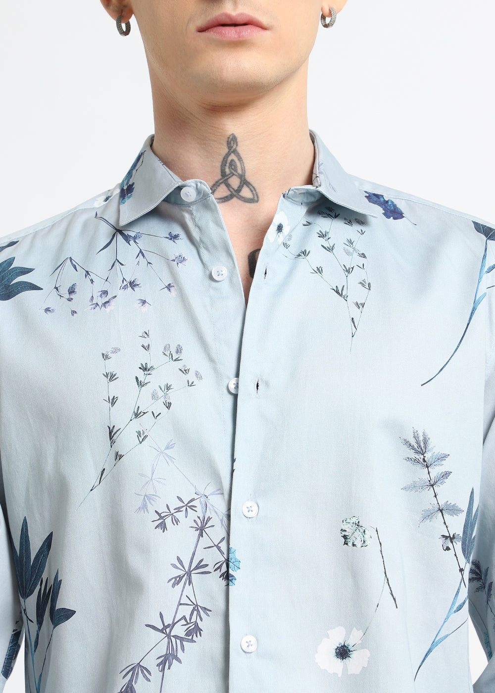 Blue Tropical Printed shirt