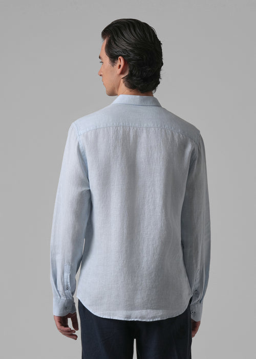 Blue Pure Linen Shirt