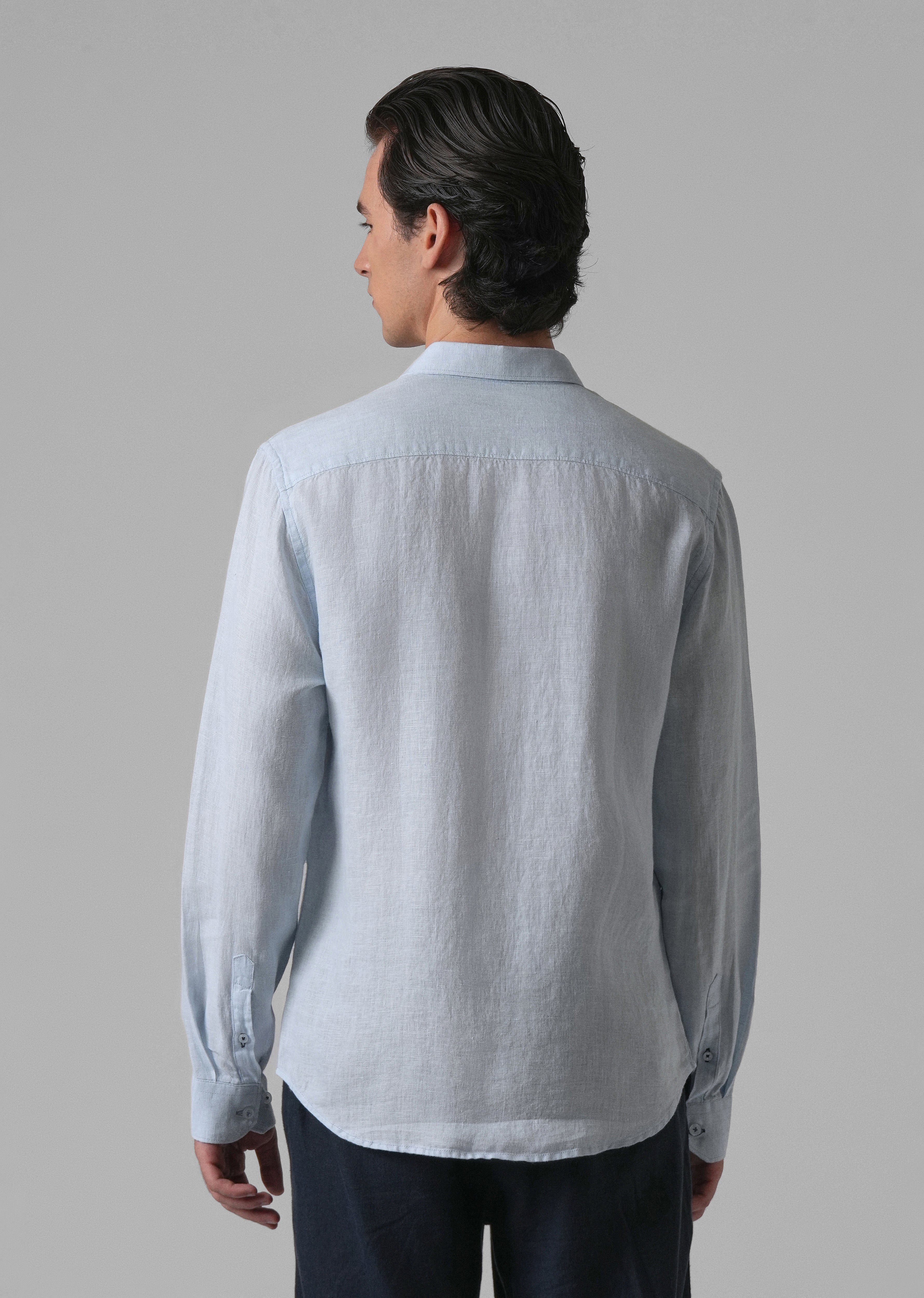Blue Pure Linen Shirt