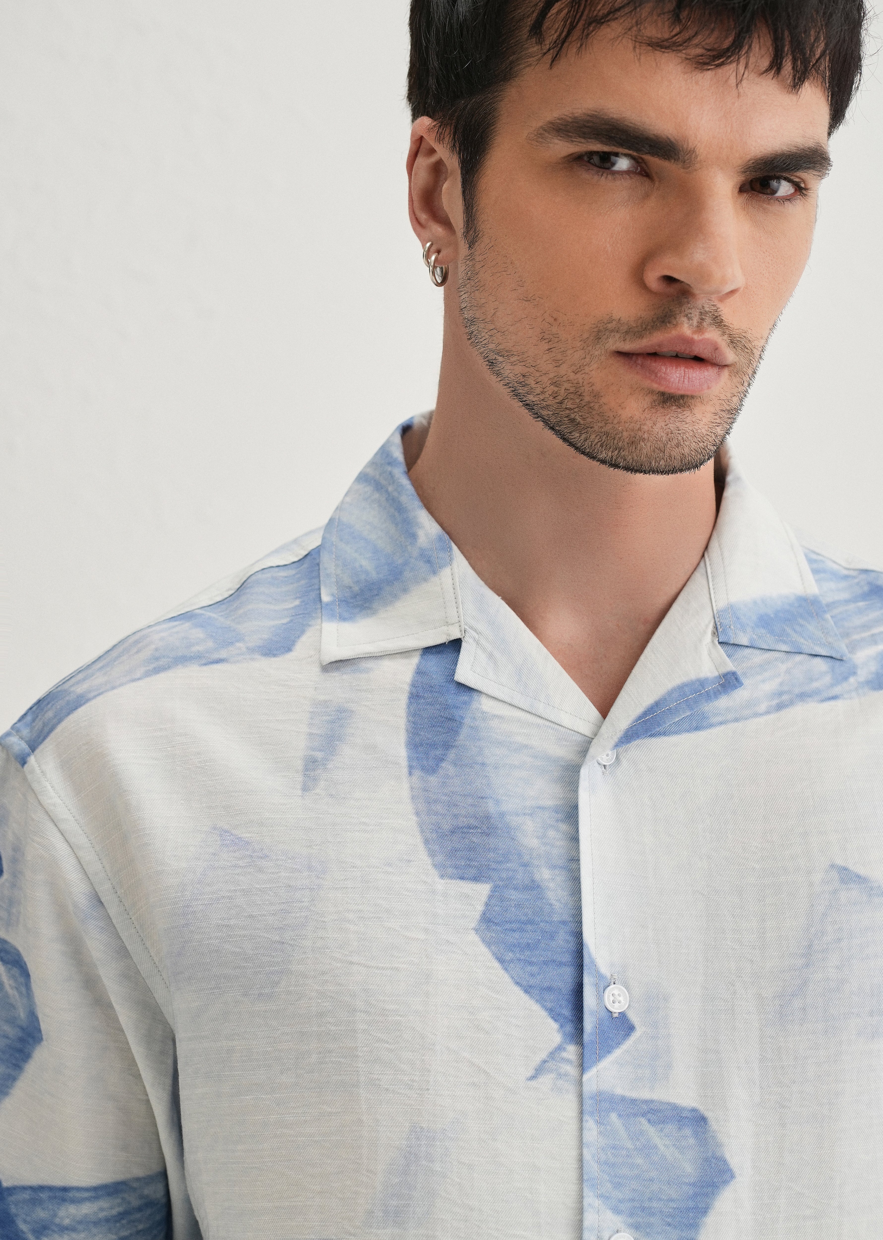 Blue Riviera Wash Printed Shirt