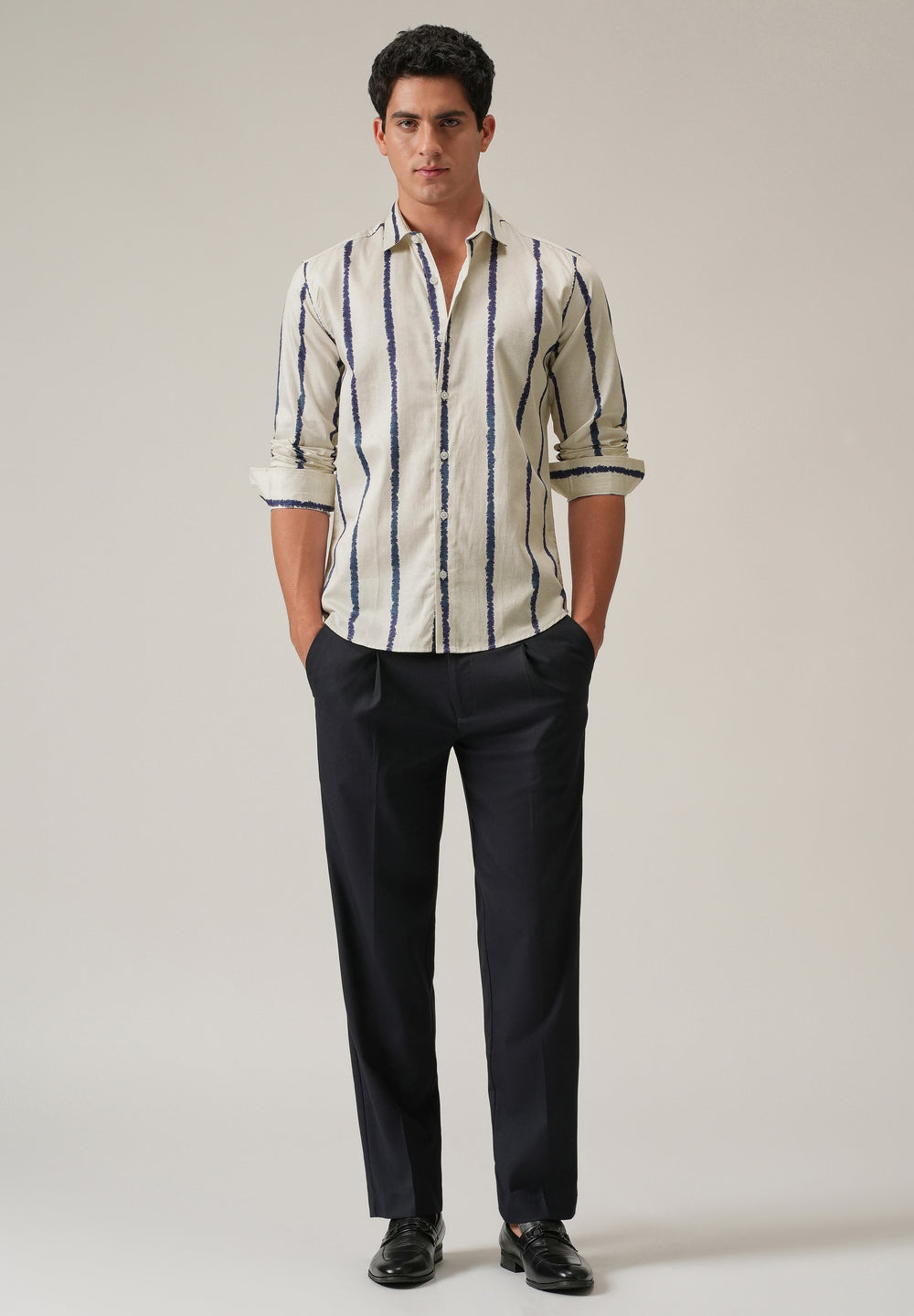 Blue Pinstripe Print Shirt