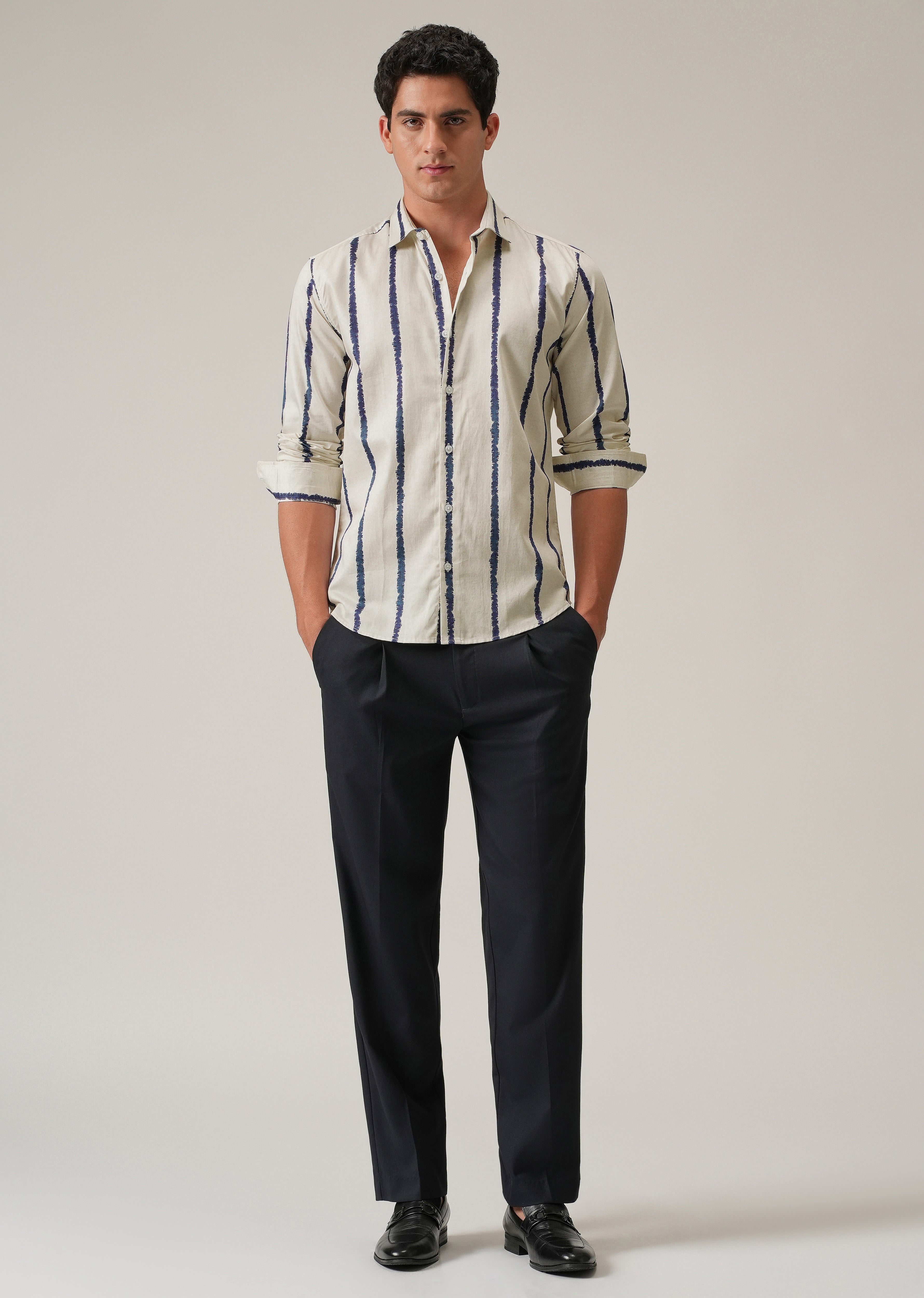 Blue Pinstripe Print Shirt