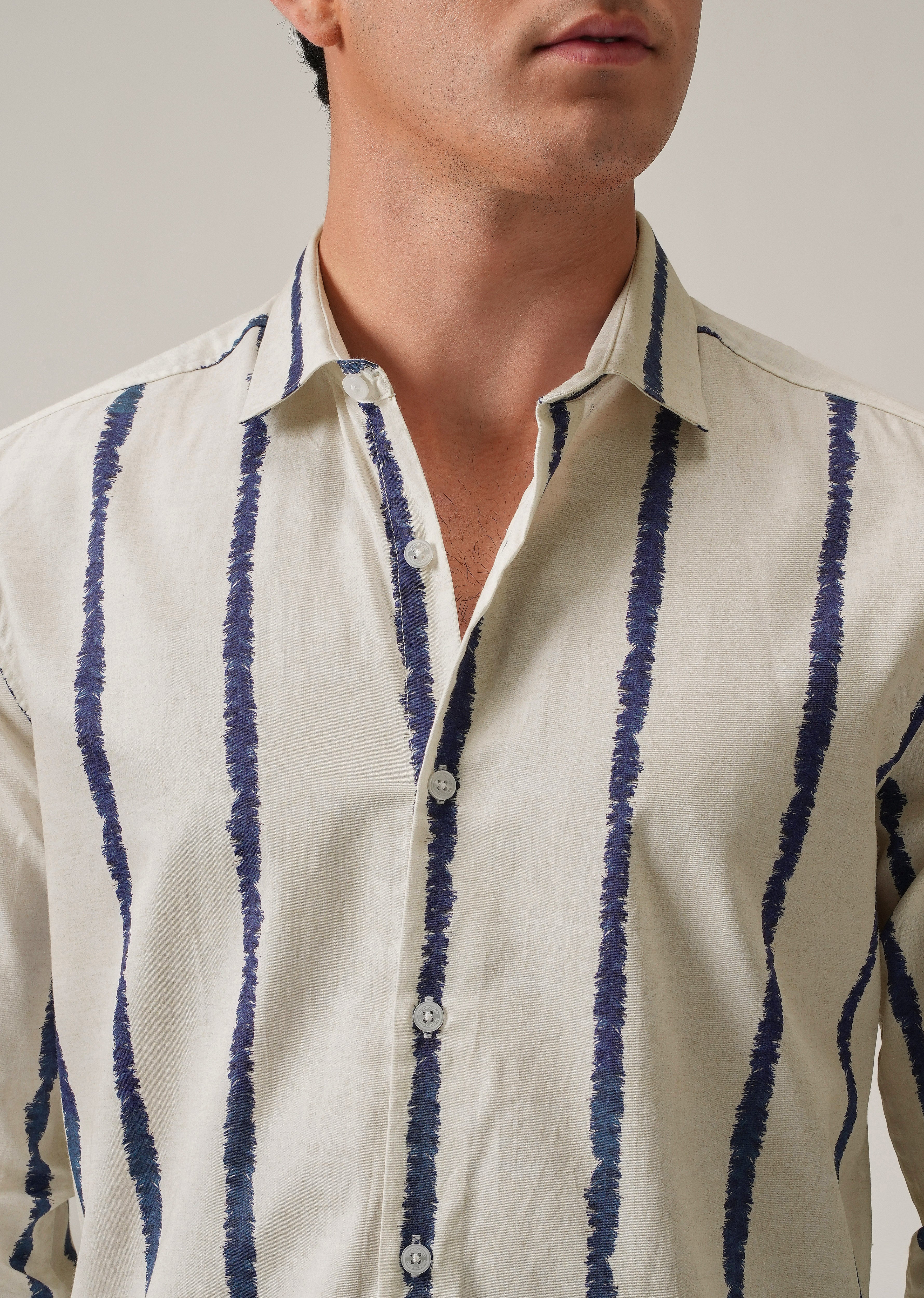Blue Pinstripe Print Shirt