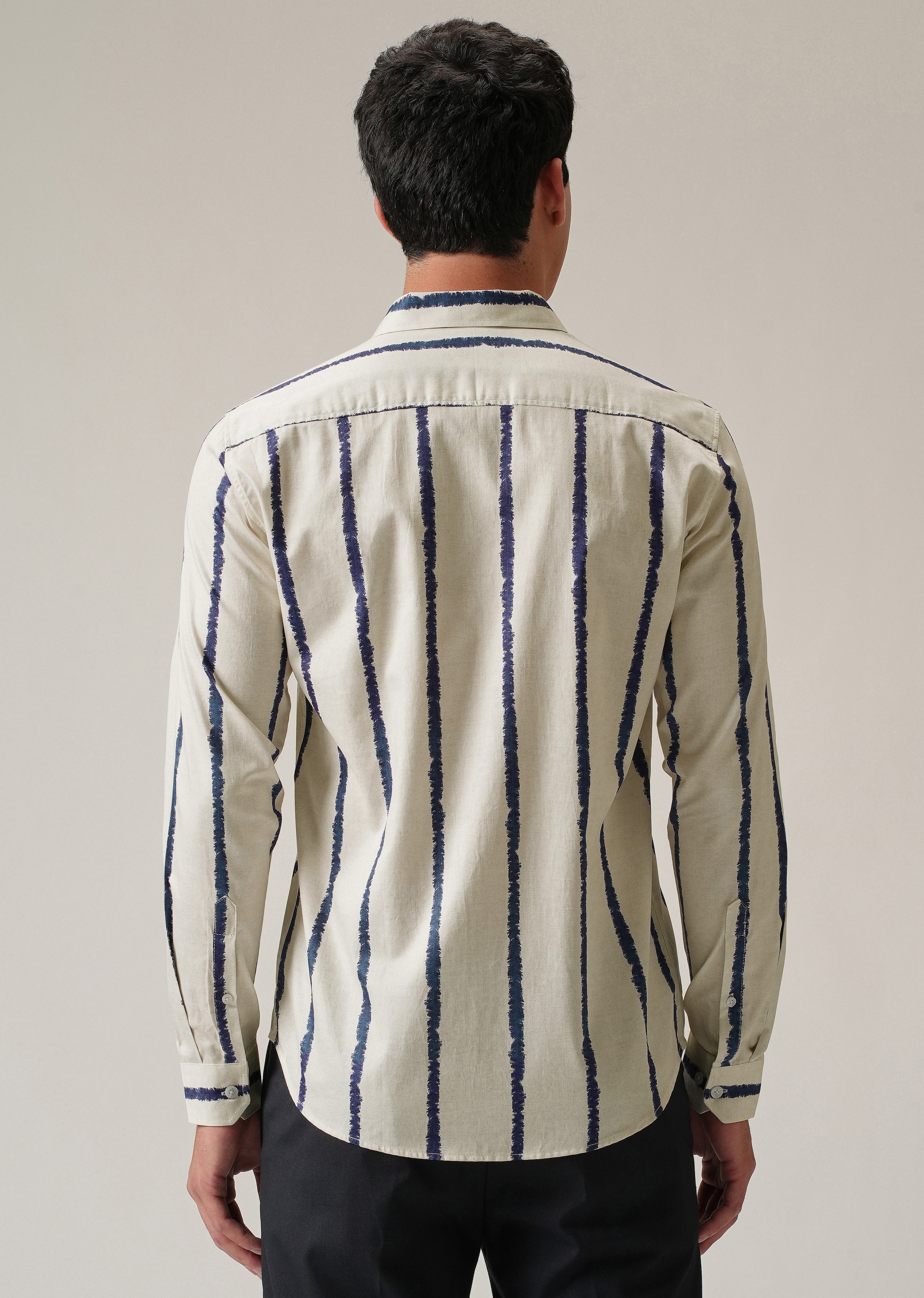 Blue Pinstripe Print Shirt