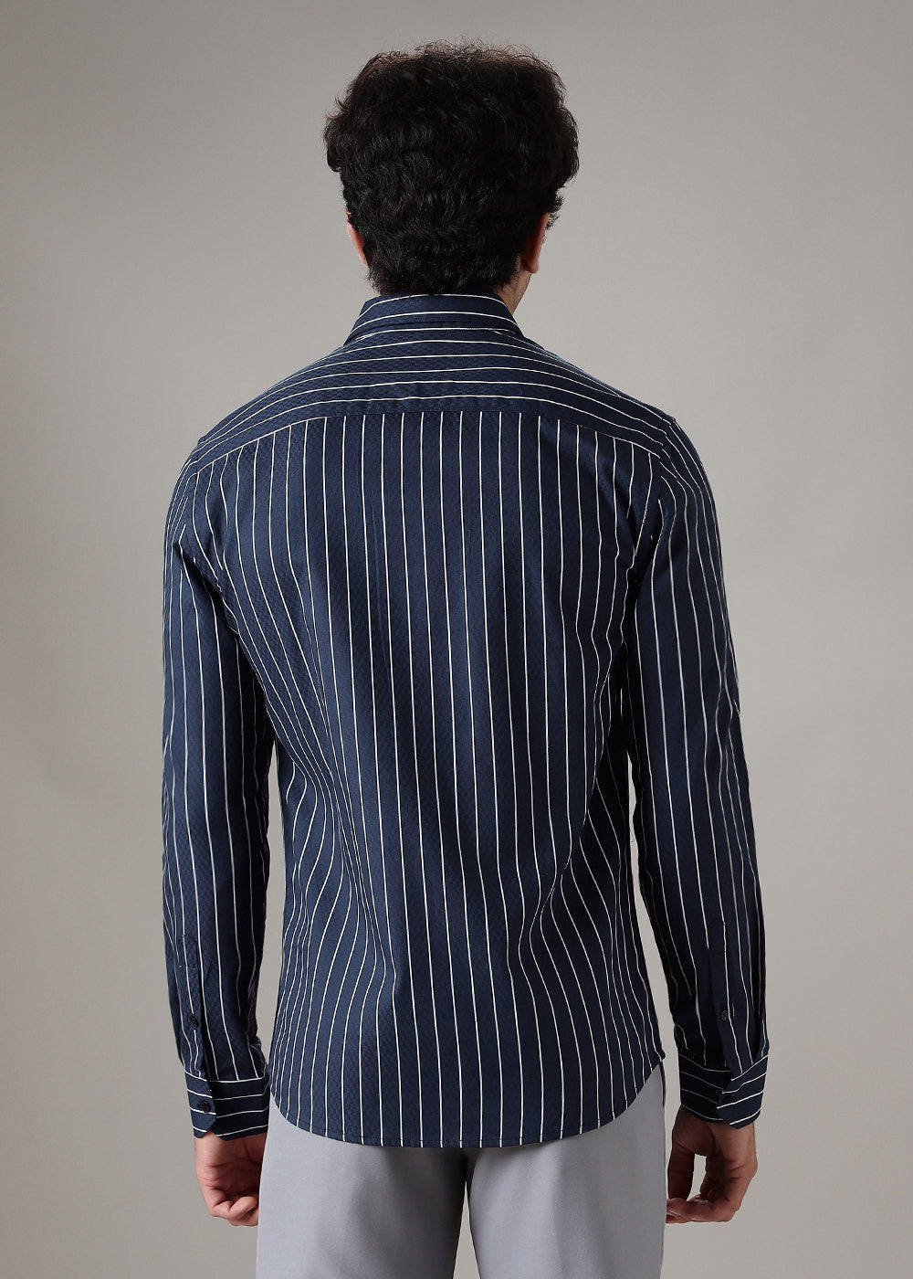 Blue Dobby Stripe Shirt