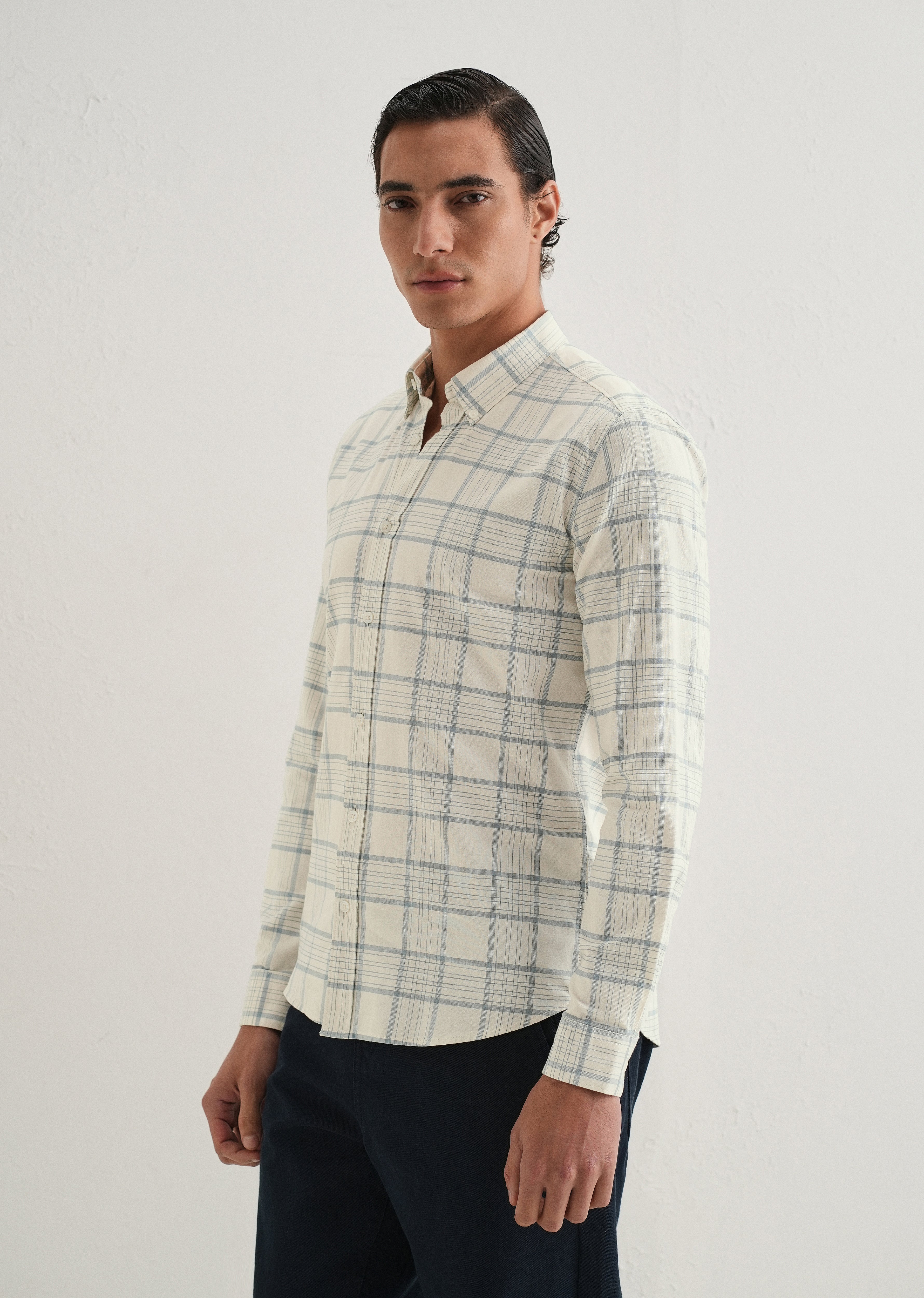 Blue Tattersall Check Shirt