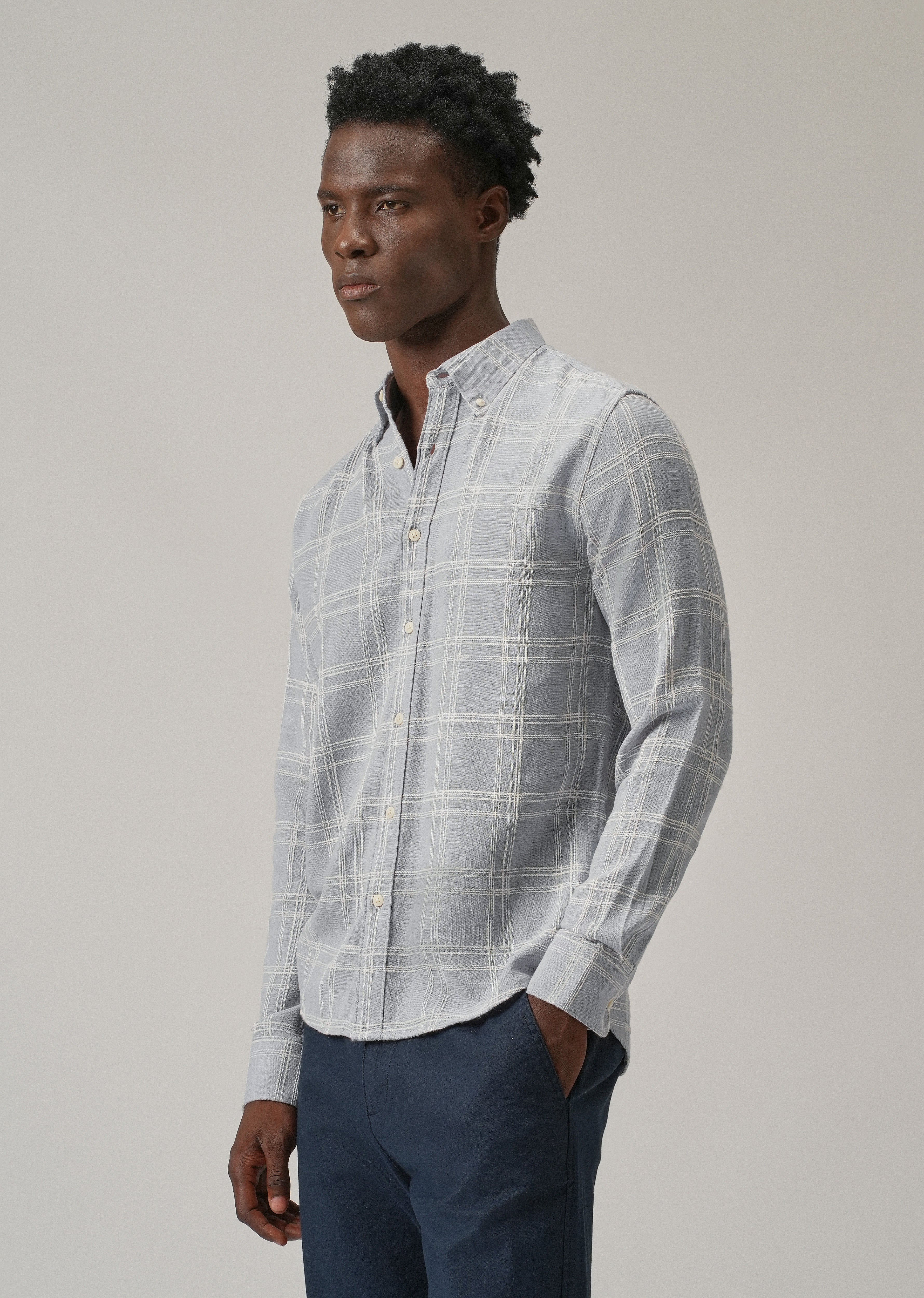 Blue Chenille Check Shirt