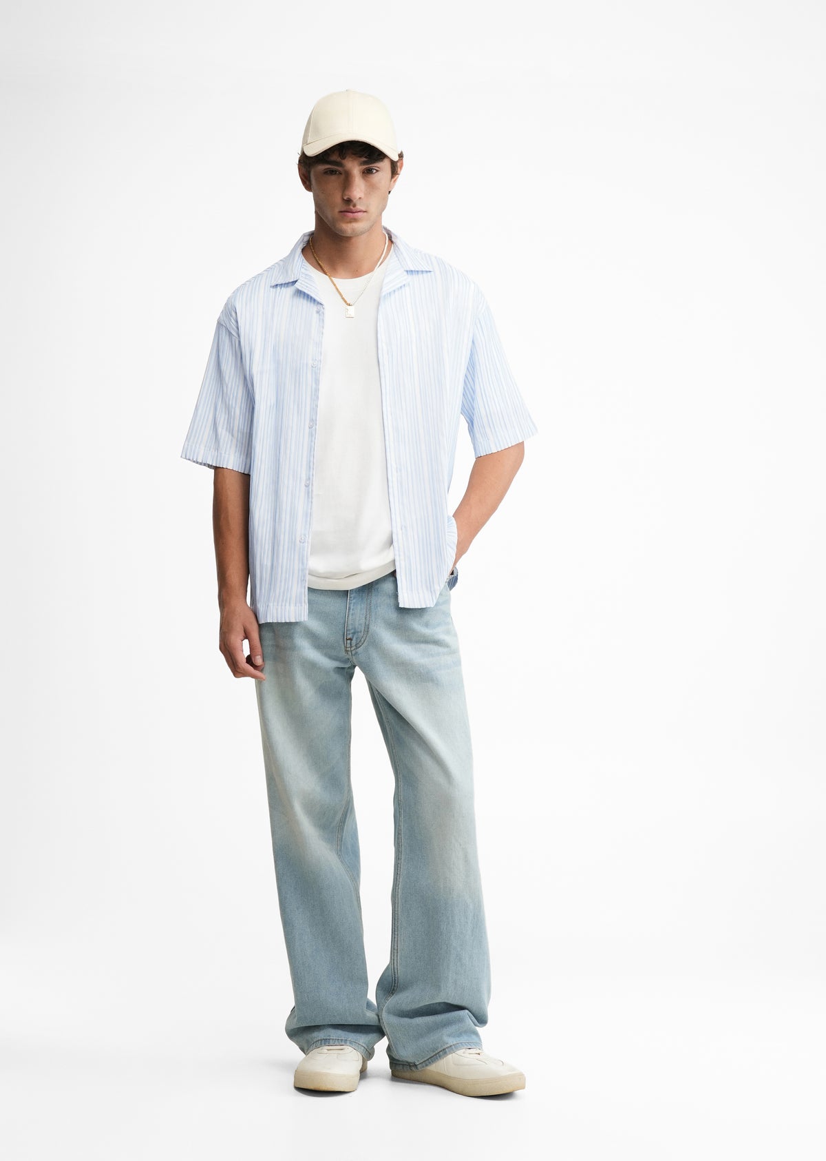 Blue Textured Stripe Shirt