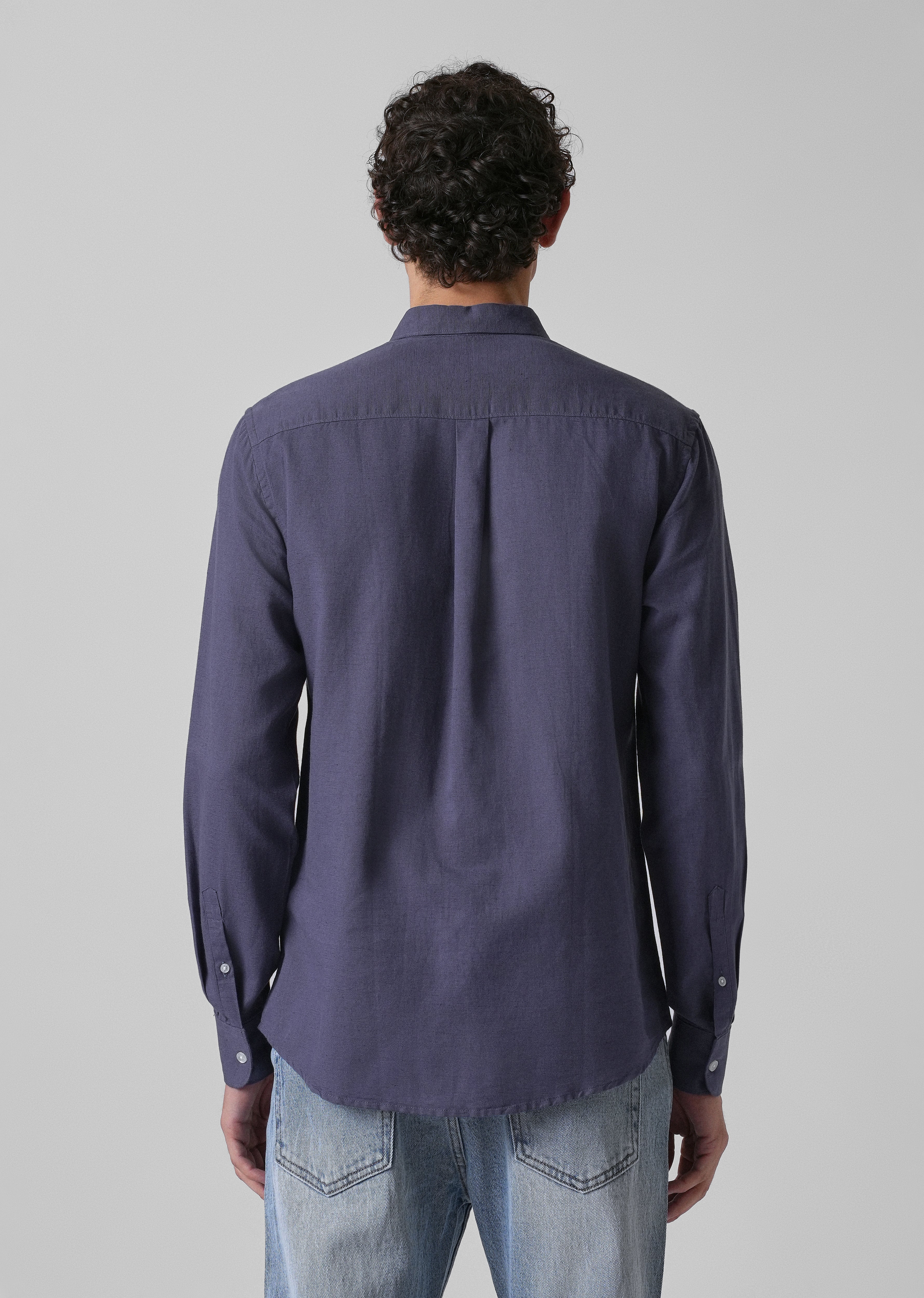 Blue Violet Cotton Linen Shirt