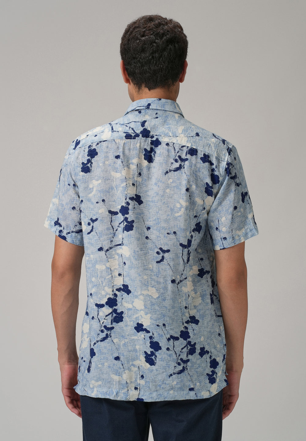 Blue Flora Printed Shirt
