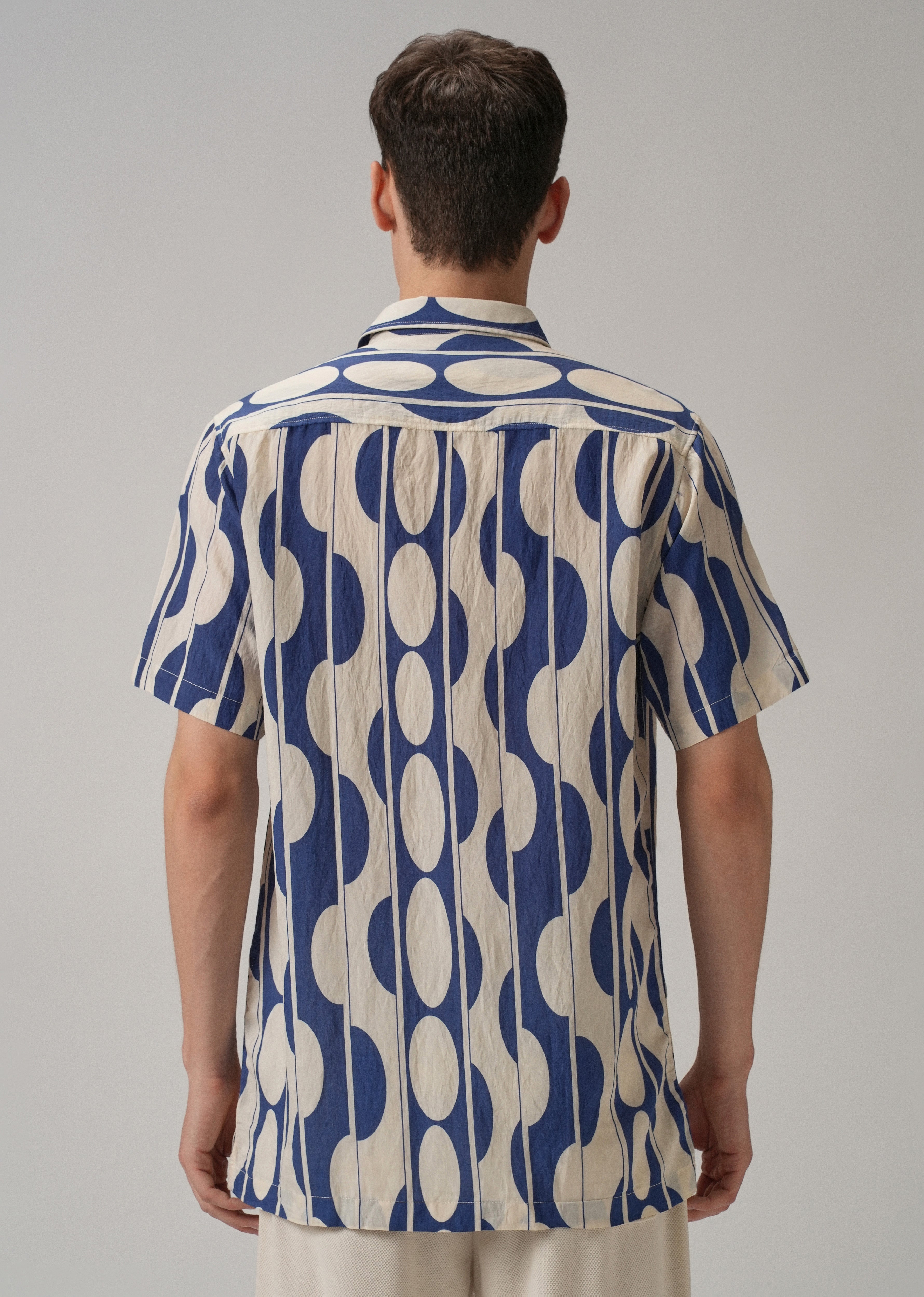 Blue Geometric Printed Shirt