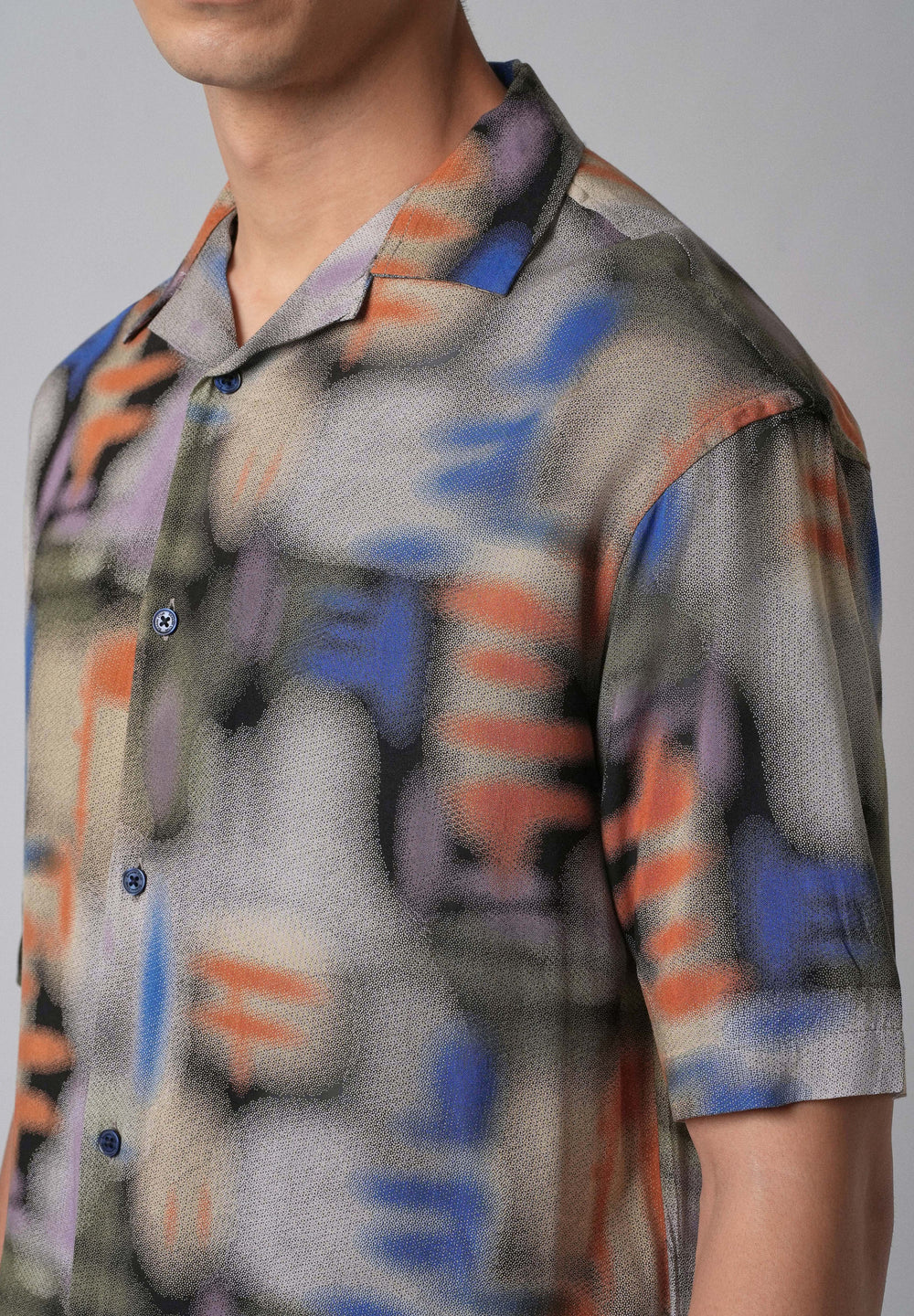 Blurry Graphic Oversized Feather Shirt