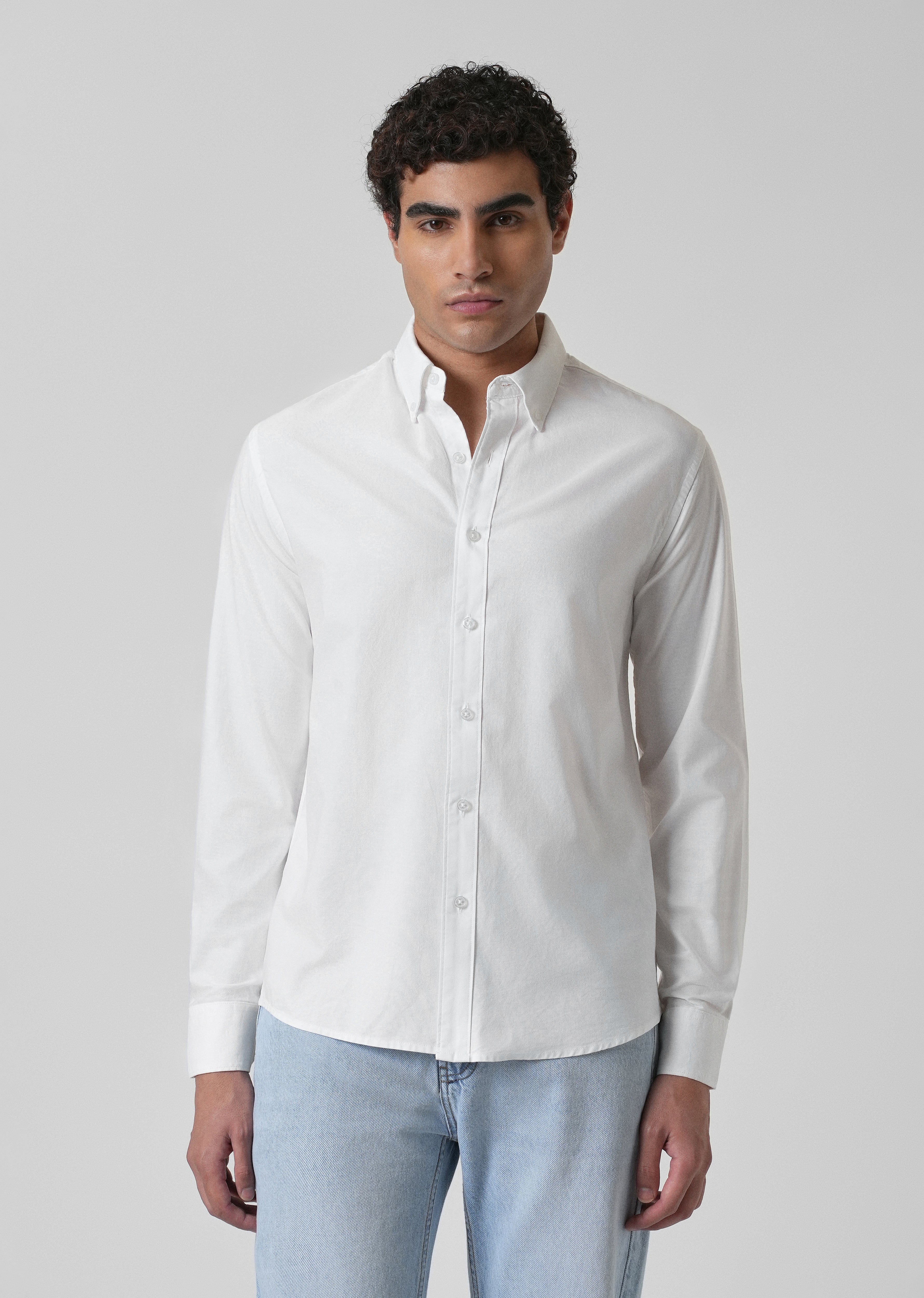 Breeze White Plain Oxford Shirt