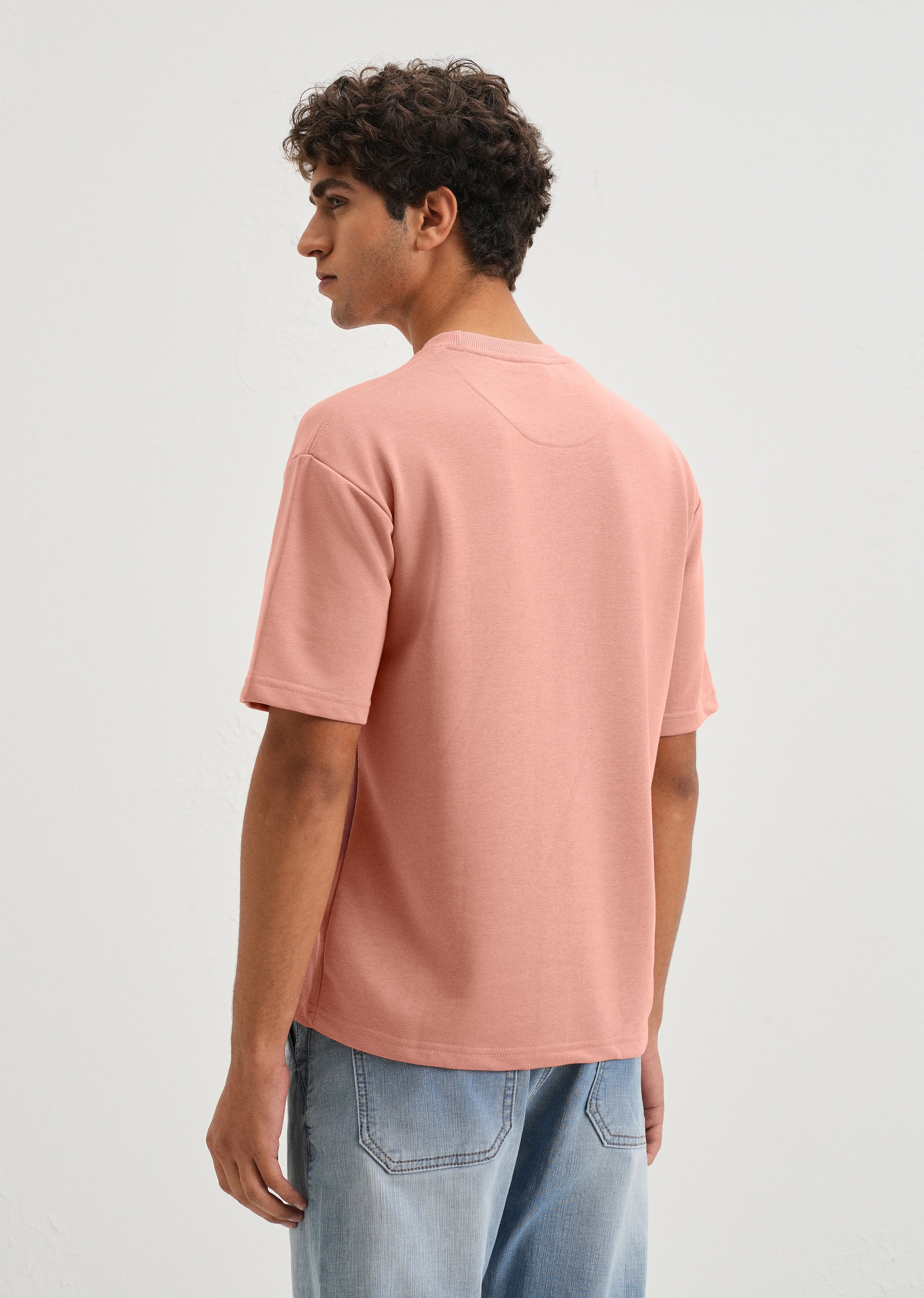 Brio Pink Plain Oversized Basic T-shirt