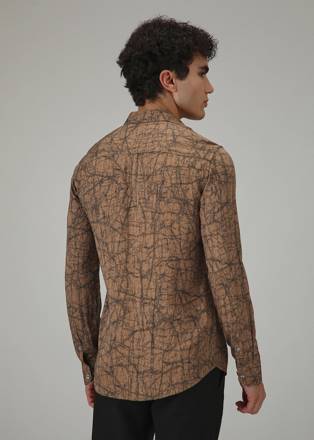 Brown Abstract Printed Shirt