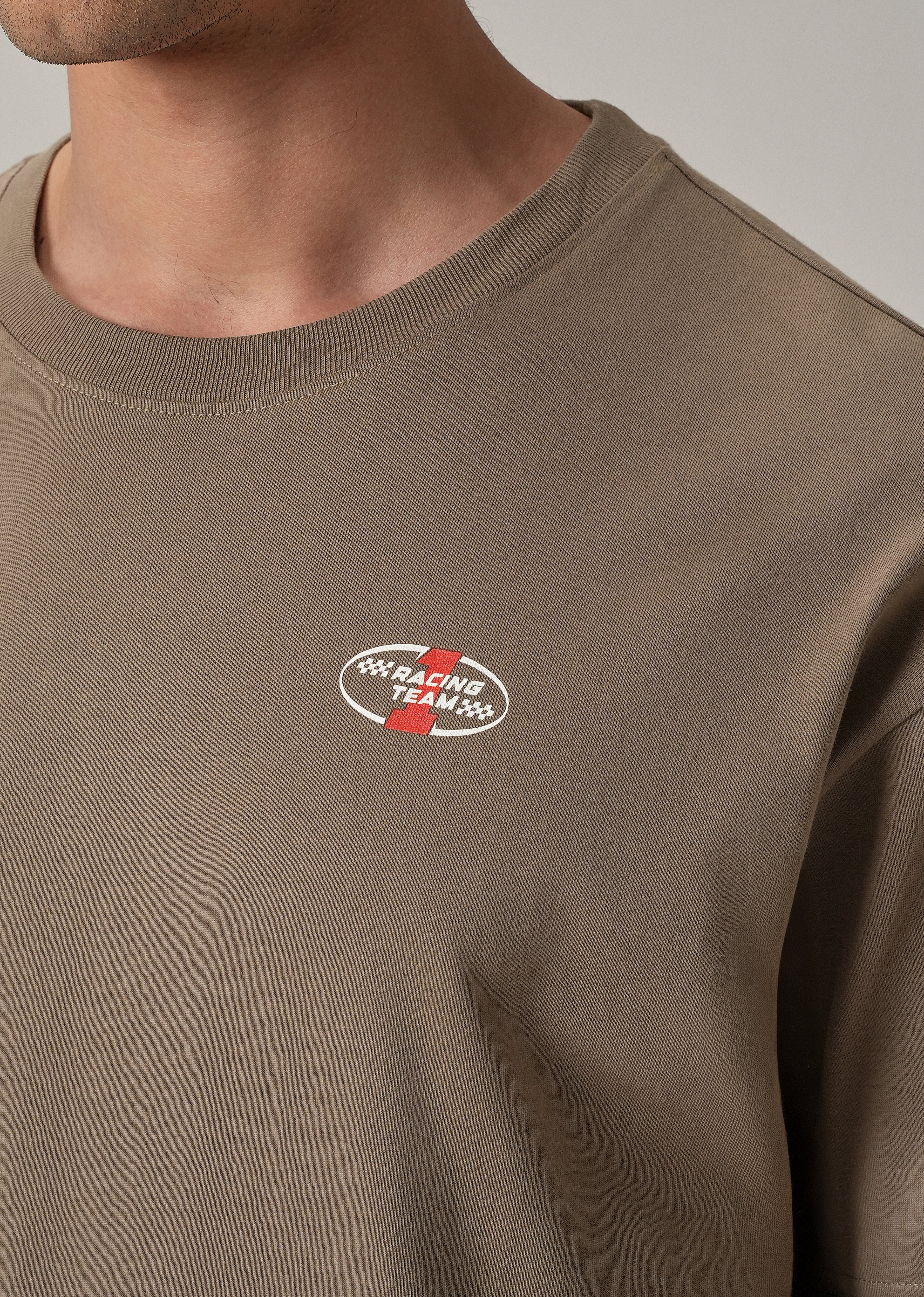 Brown Back Print Oversized T-shirt