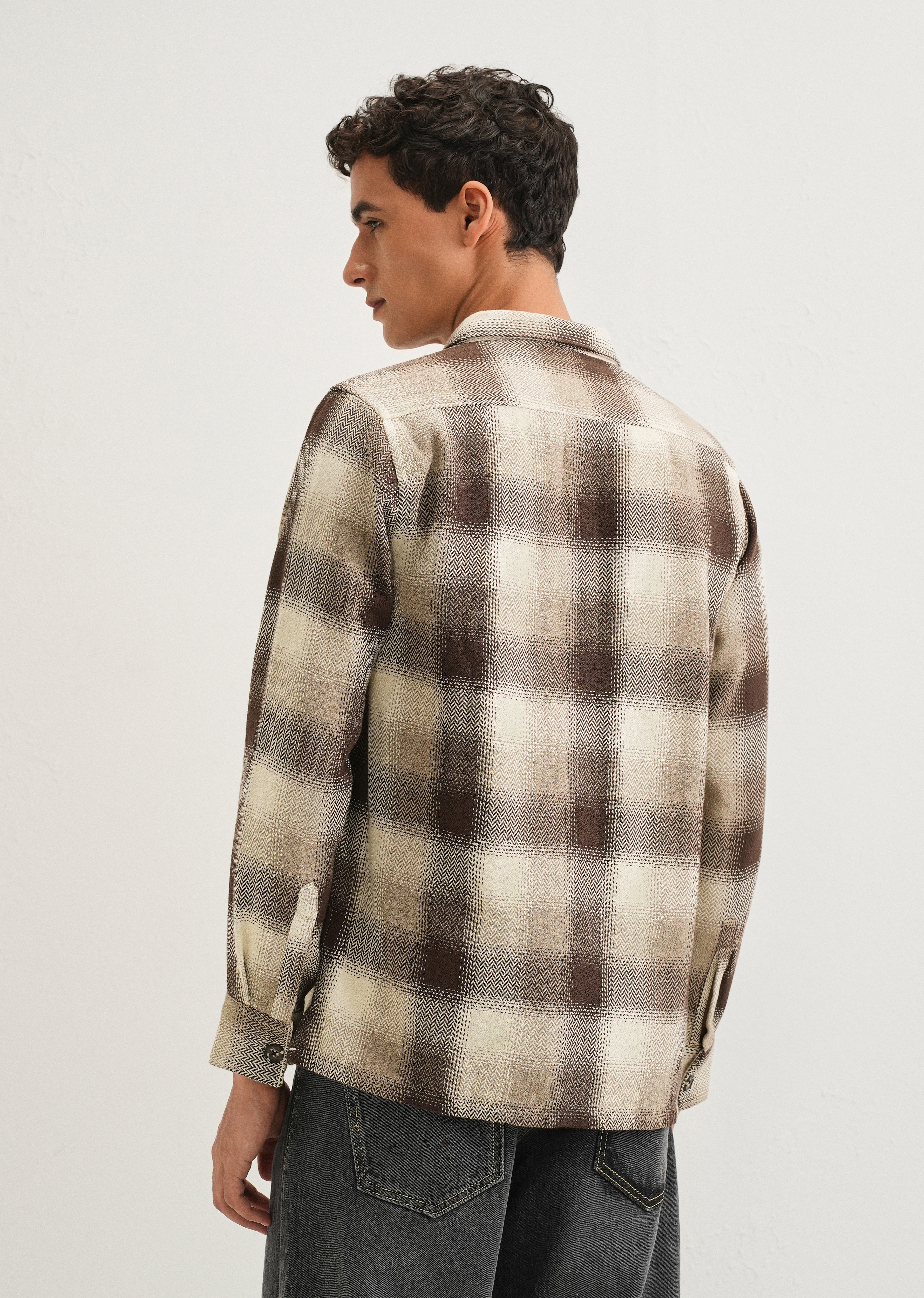 Brown Checked Overshirt