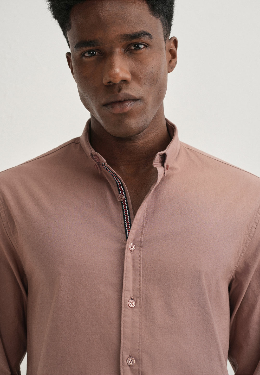 Brown Contrast Placket Shirt