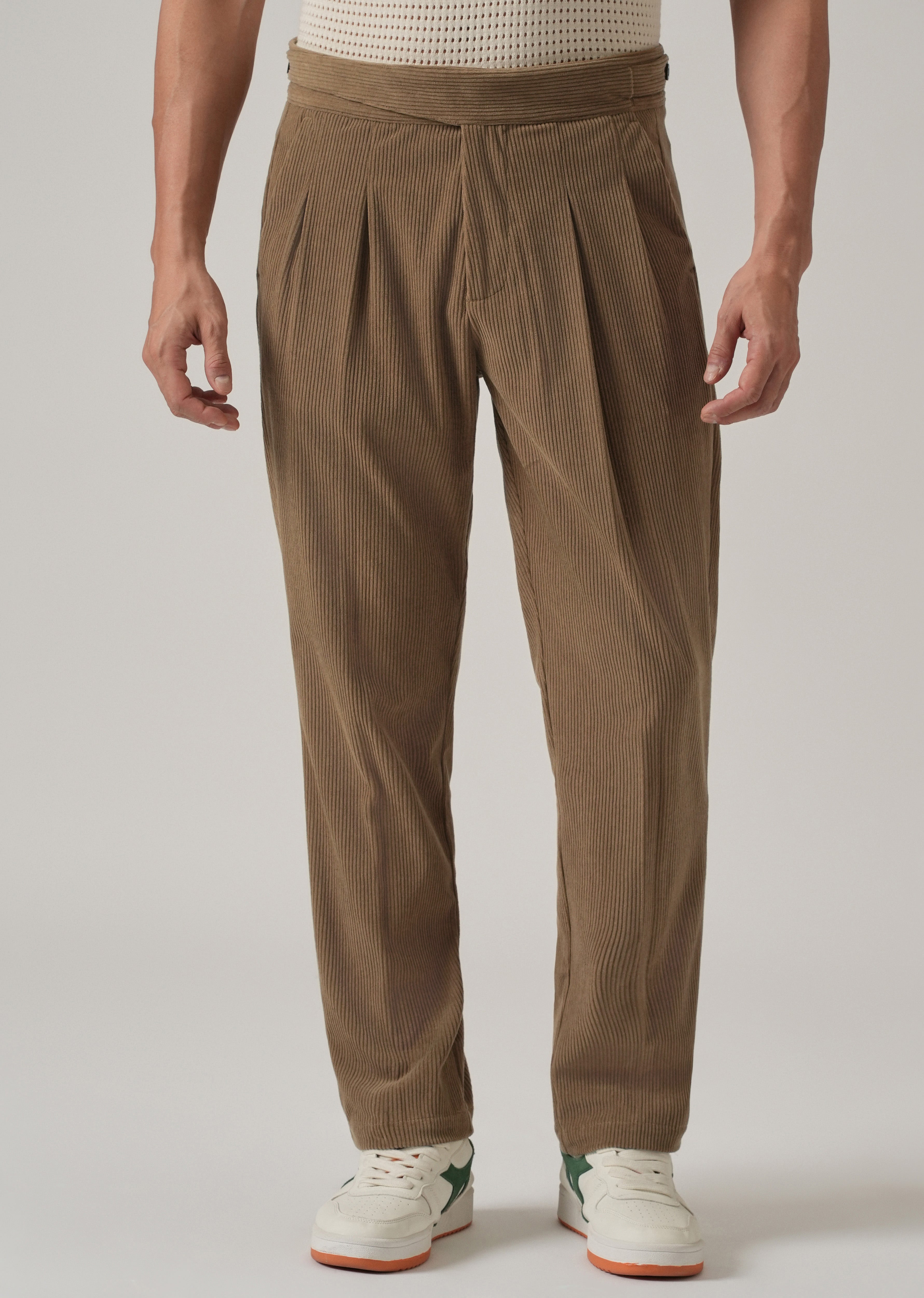 Brown Corduroy Gurkha Pants