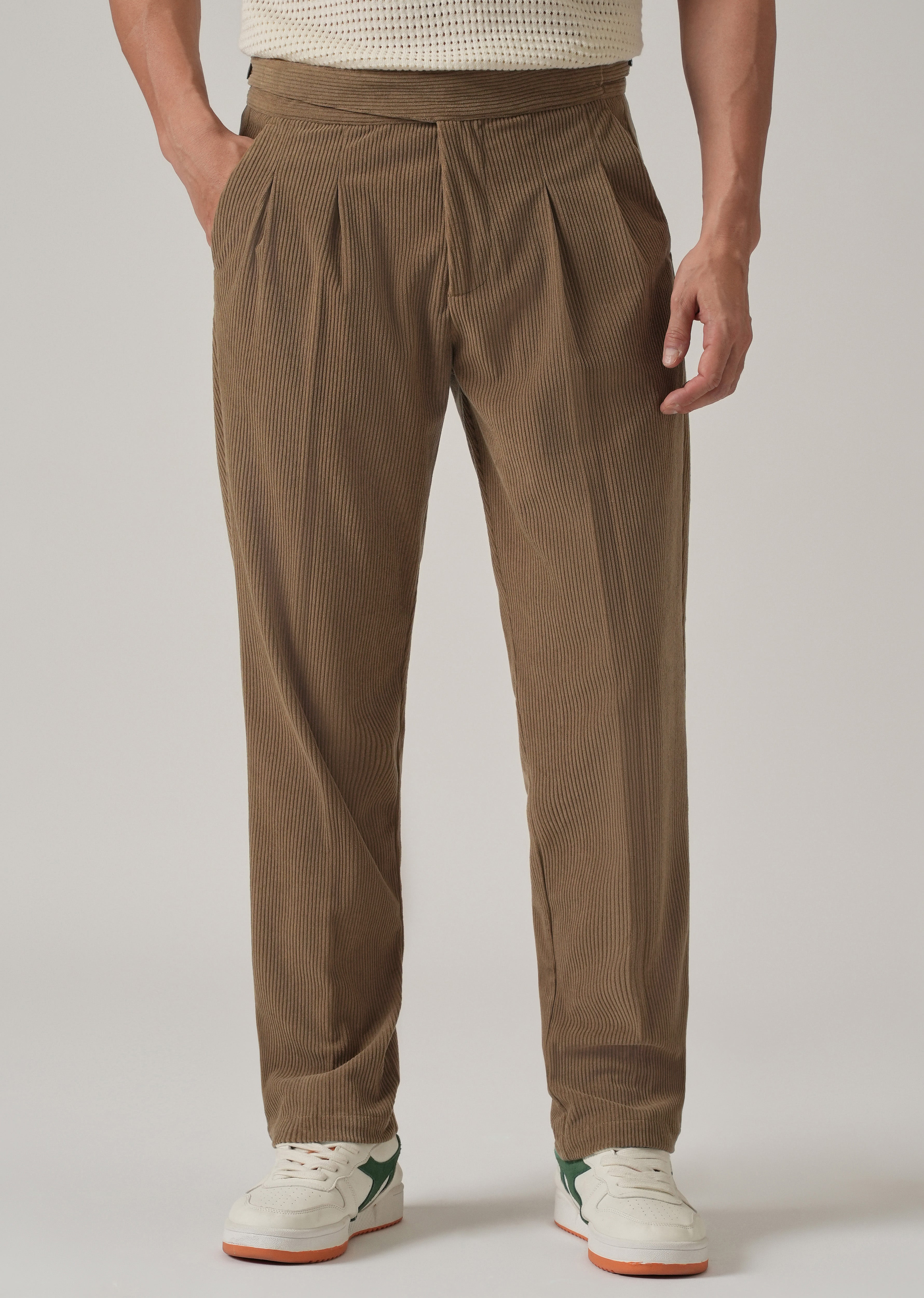 Brown Corduroy Gurkha Pants