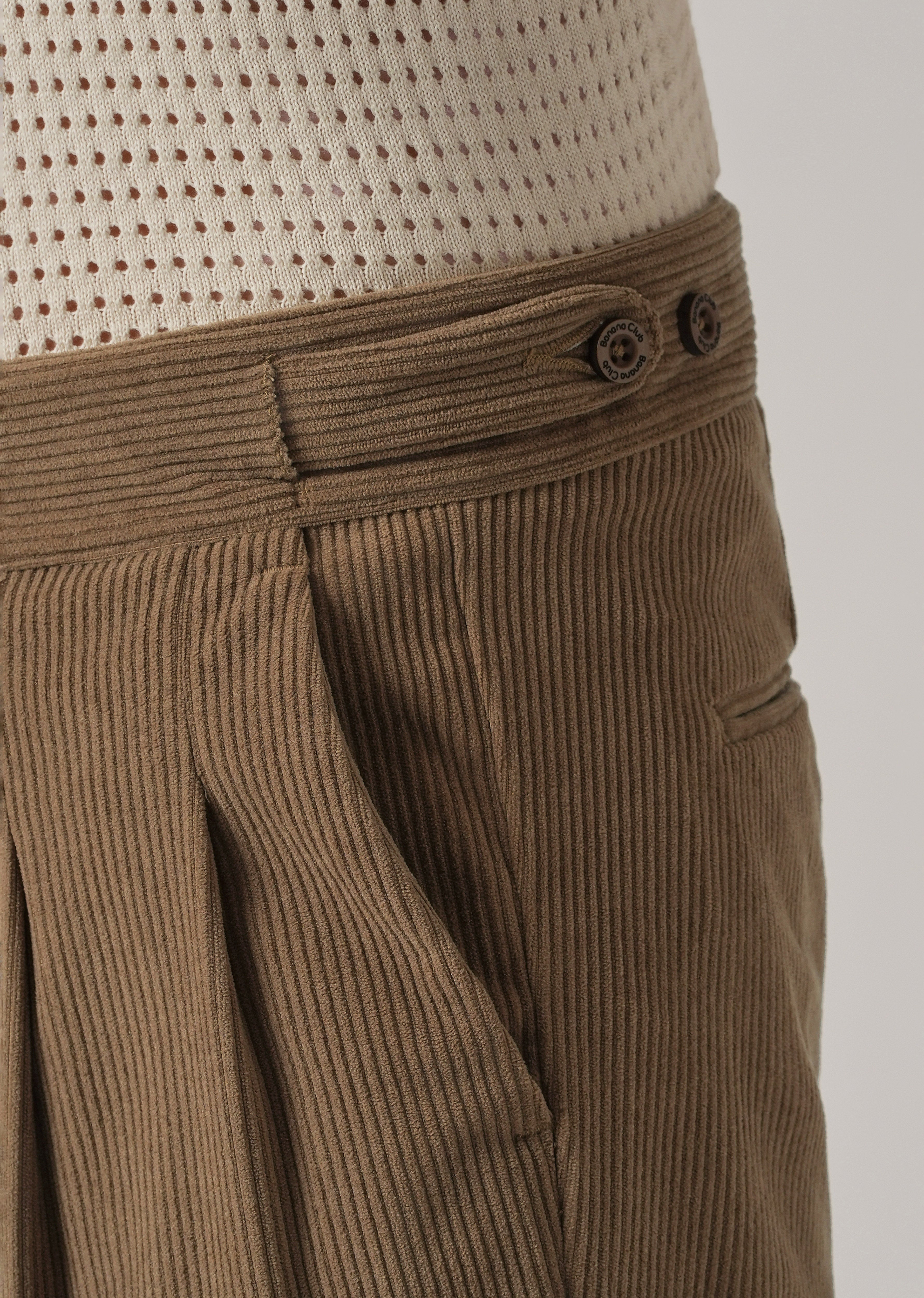 Brown Corduroy Gurkha Pants