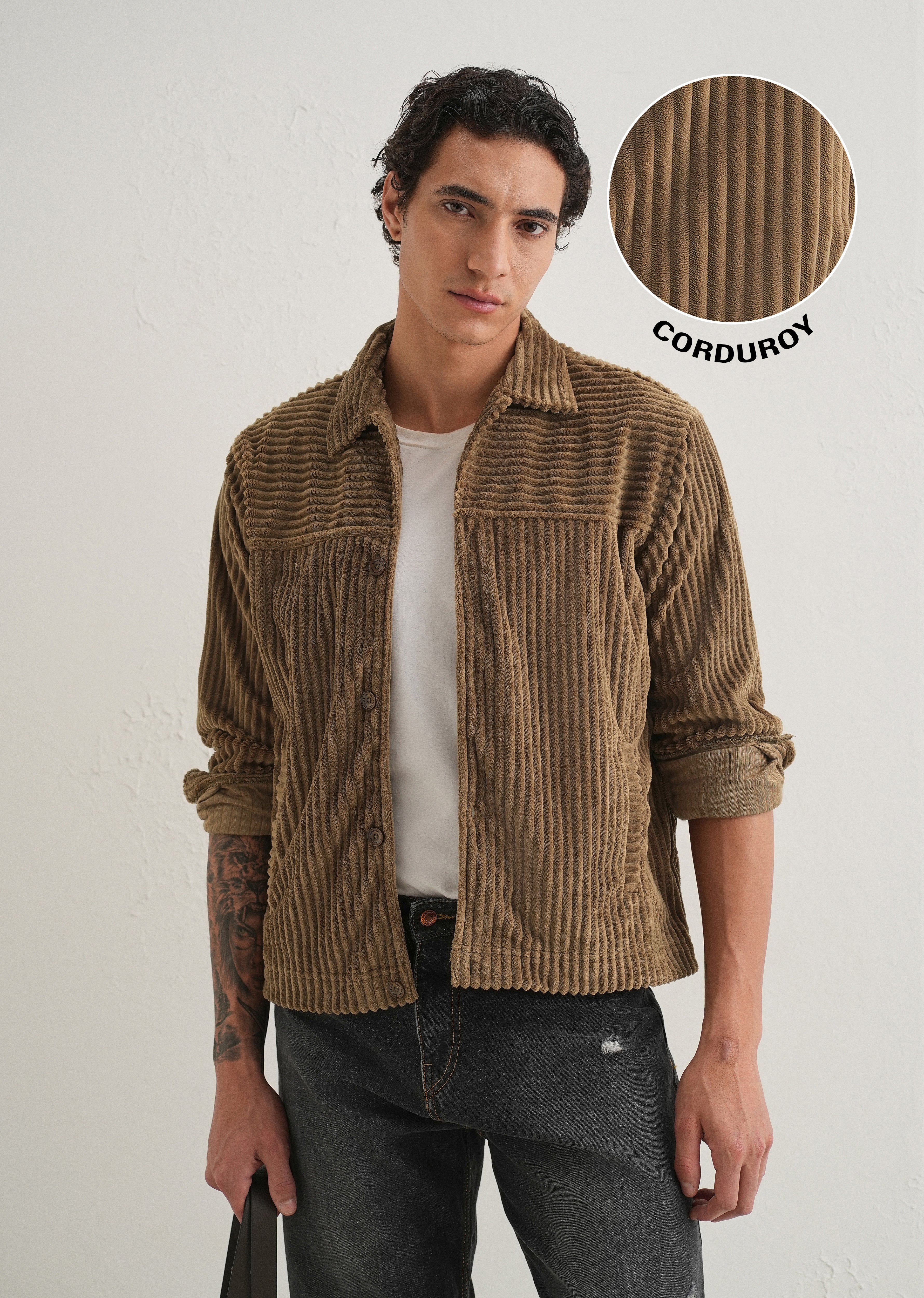 Brown Corduroy Shacket